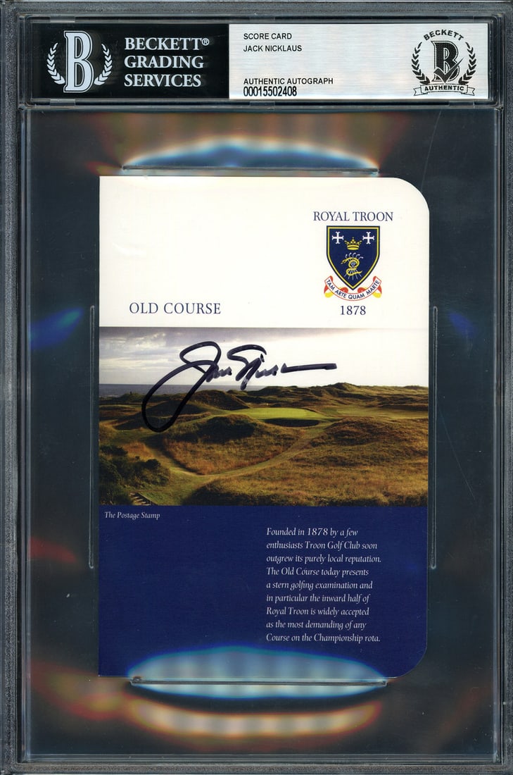 JACK NICKLAUS SIGNED SCORE CARD BECKETT COA (1 of 2)