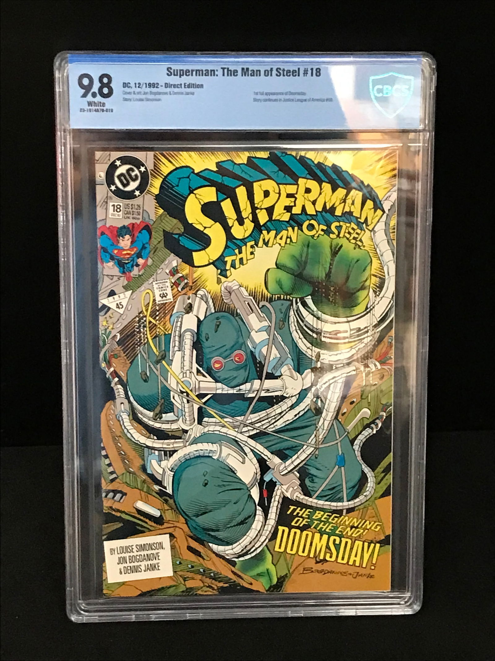 DC COMICS NO.18 SUPERMAN THE MAN OF STEEL CBCS GRADED 9.8 (1 of 1)