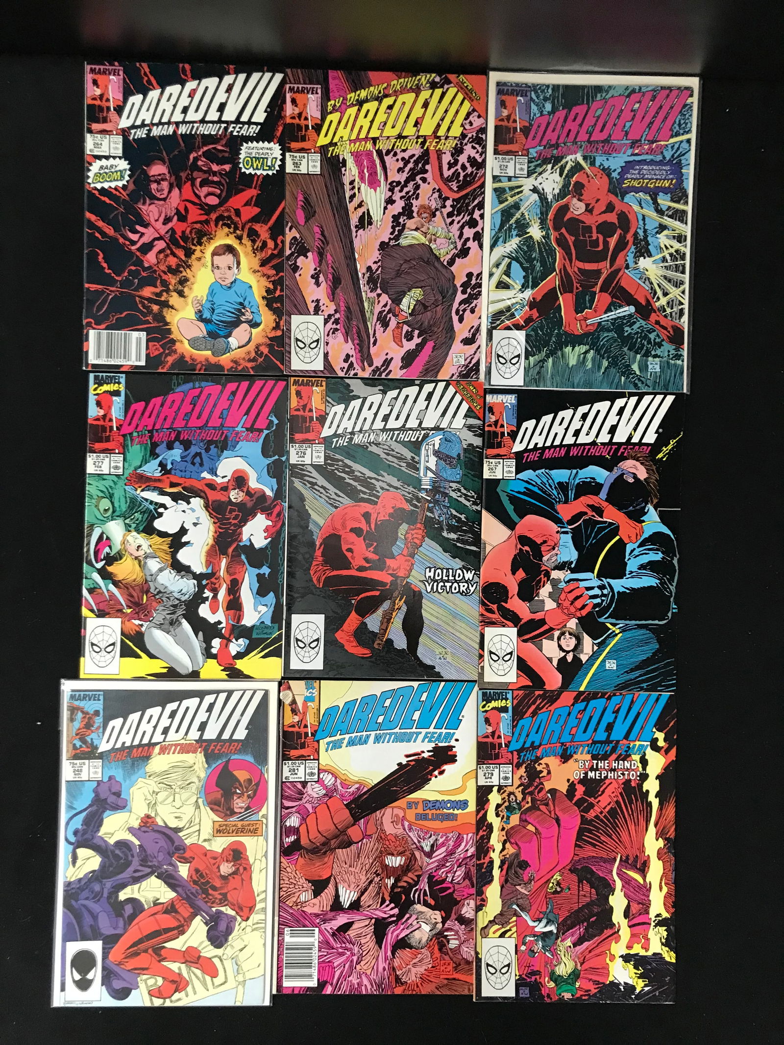 LOT OF 9 DAREDEVIL COMICS (MARVEL COMICS) (1 of 1)