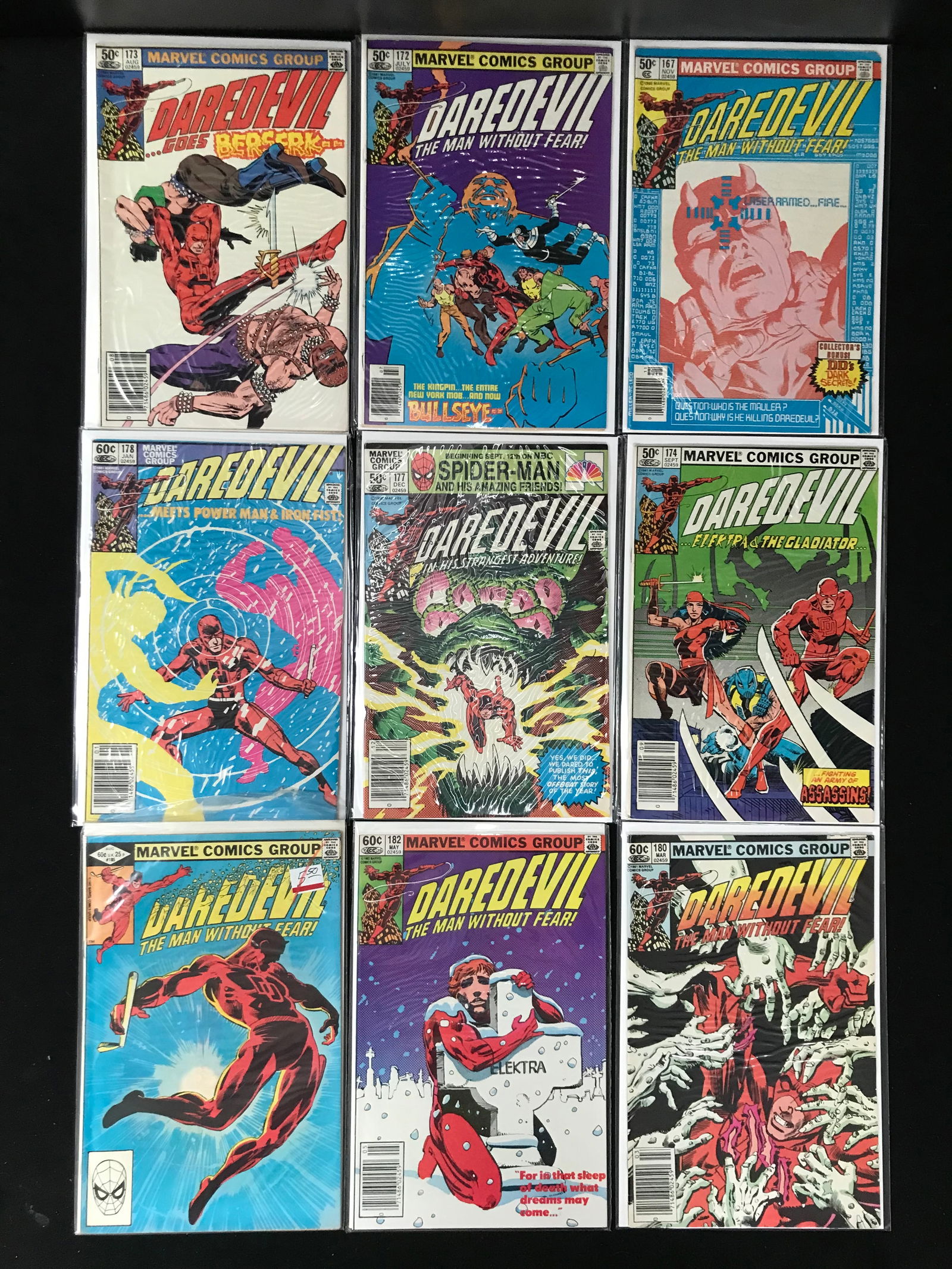 LOT OF 9 DAREDEVIL COMICS (MARVEL COMICS) (1 of 1)