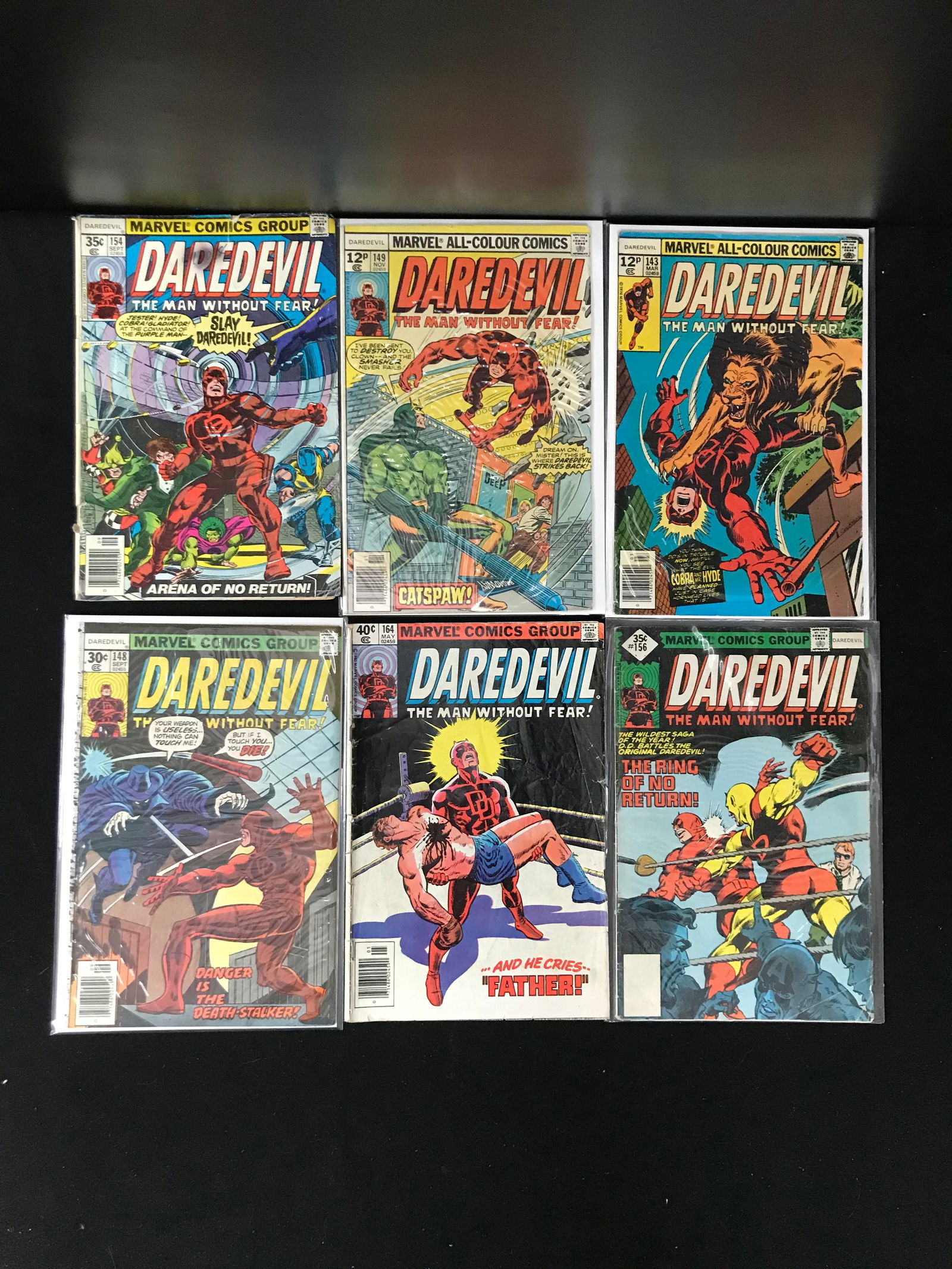 LOT OF 6 DAREDEVIL COMICS (MARVEL COMICS) (1 of 1)