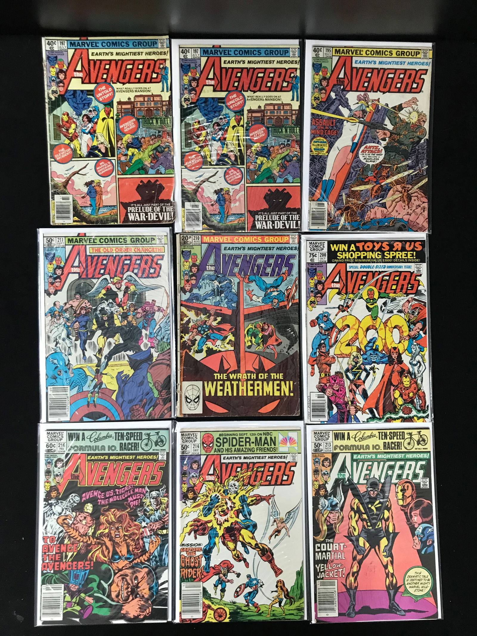 LOT OF 9 THE AVENGERS COMICS (MARVEL COMICS) (1 of 1)