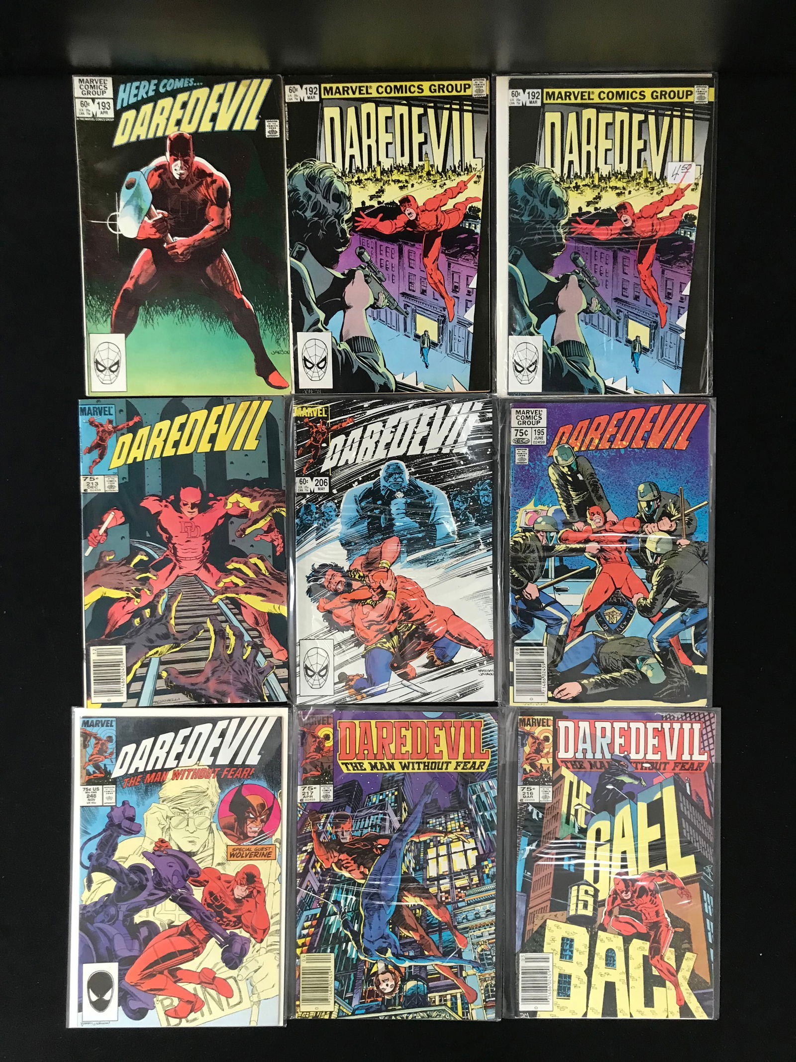 LOT OF 9 DAREDEVIL COMICS (MARVEL COMICS) (1 of 1)