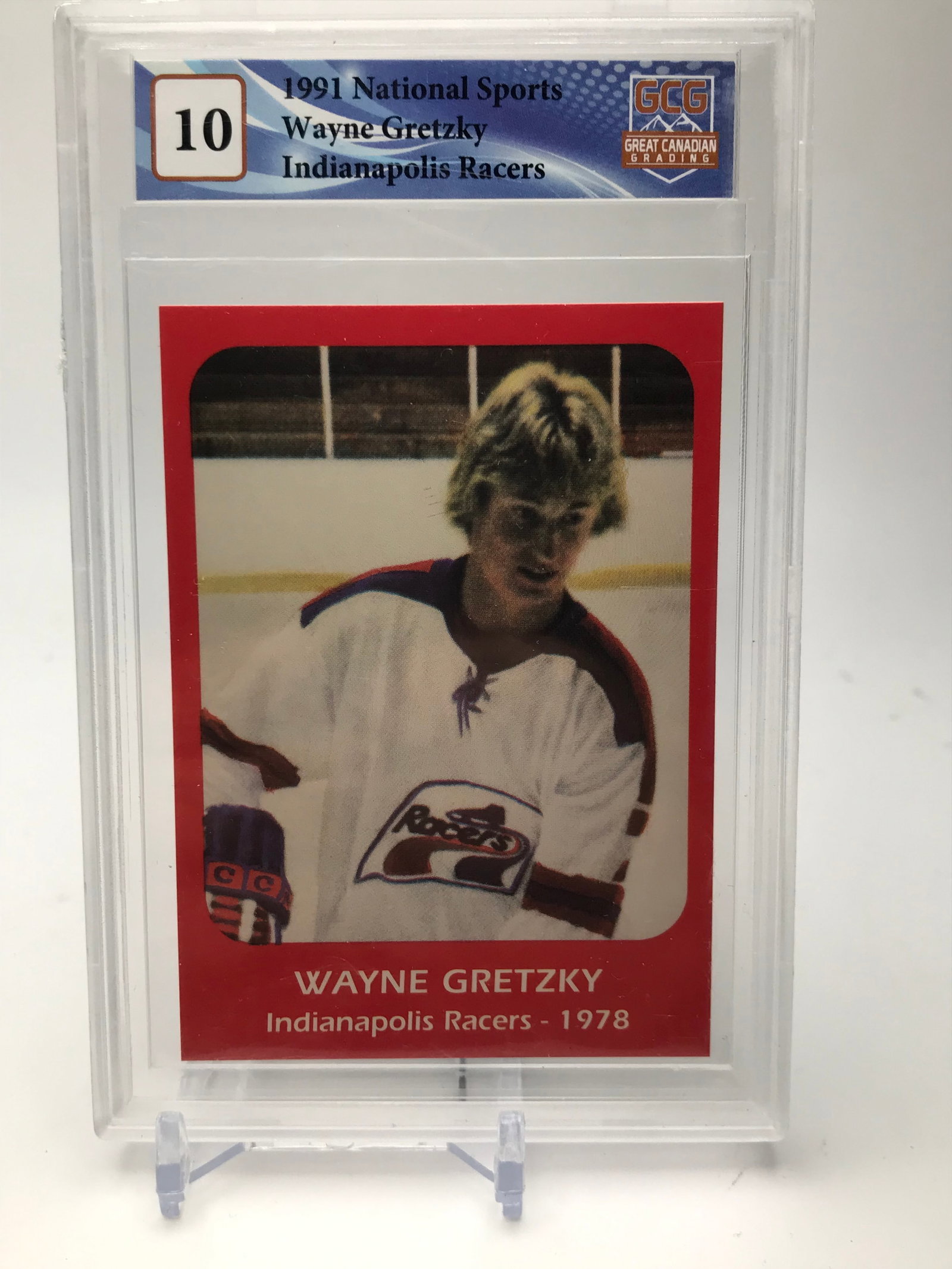 1991 NATIONAL SPORTS WAYNE GRETZKY INDIANAPOLIS RACERS GCG GRADED 10: Prices are in Canadian dollars