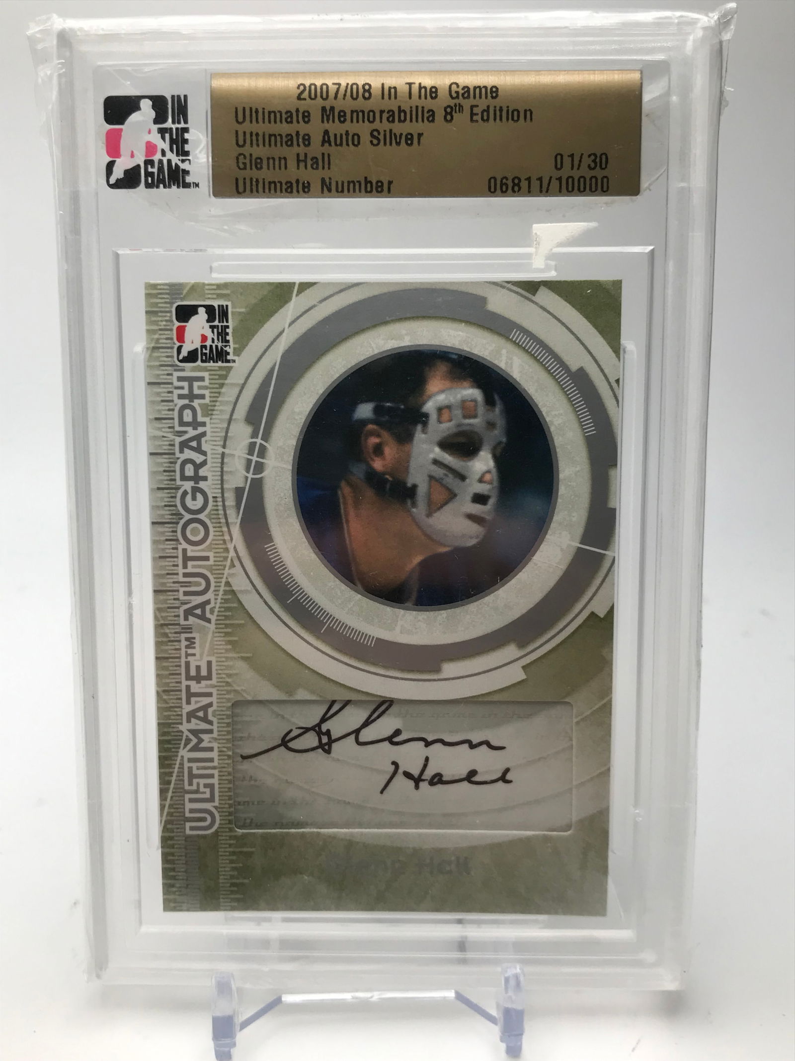 2007-08 IN THE GAME ULTIMATE AUTOGRAPHS GLEN HALL 1/30 (1 of 1)