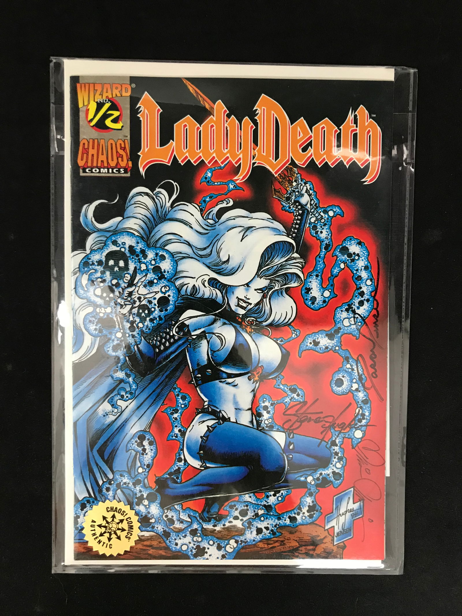 MULTI SIGNED WIZARD COMICS LADY DEATH 1/2 WITH COA (1 of 3)