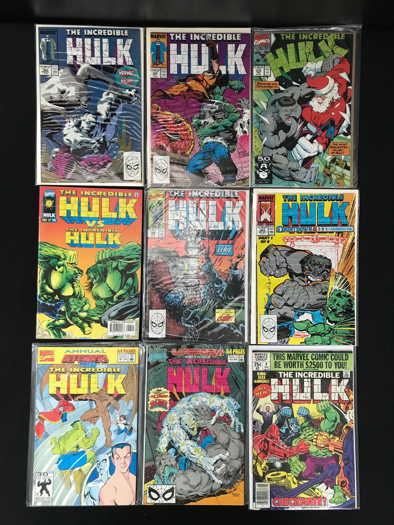 LOT OF 9 THE INCREDIBLE HULK COMICS (BRONZE AGE) (1 of 1)
