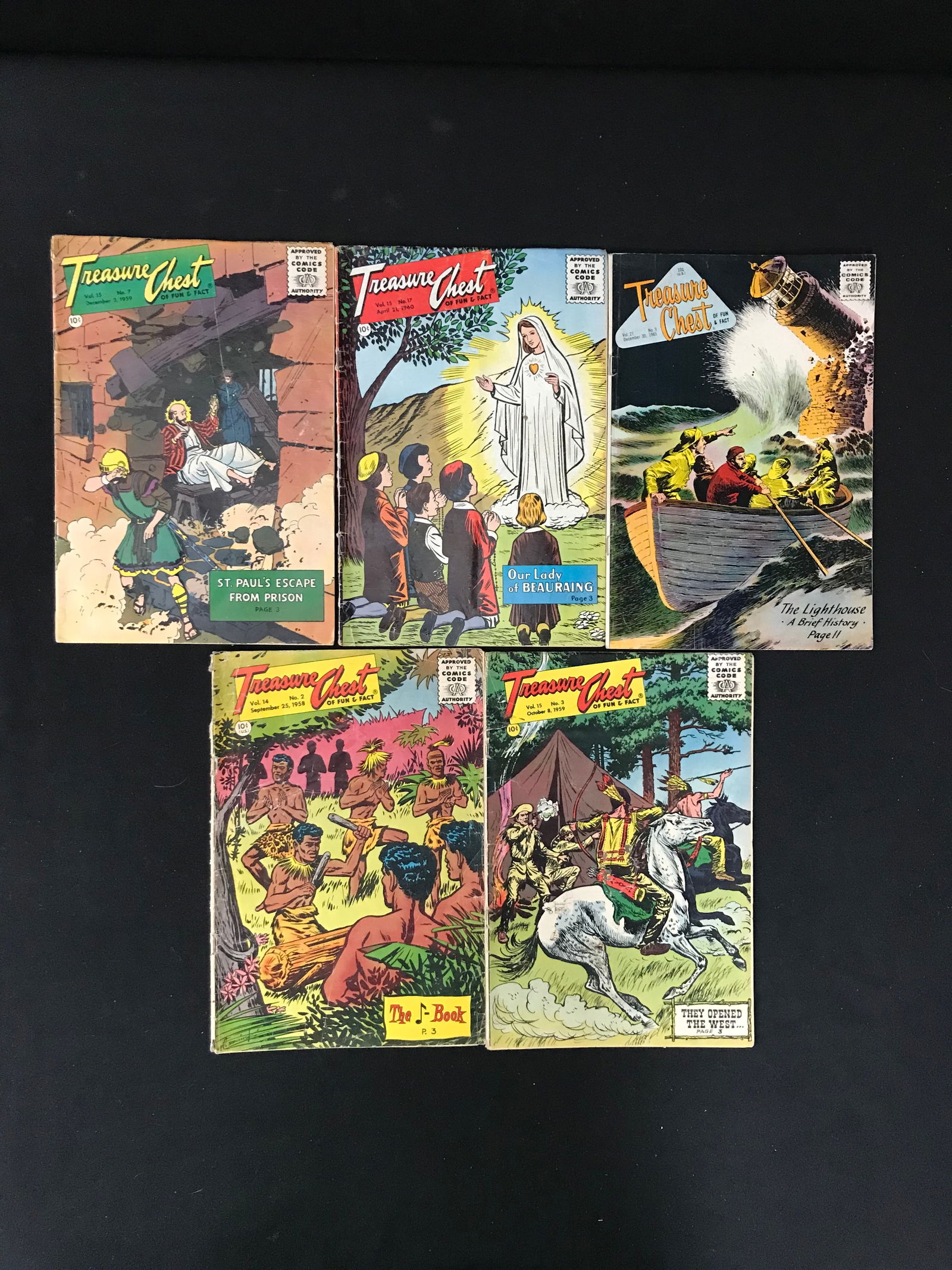 LOT OF 5 TREASURE CHEST COMICS (GOLD AGE) (1 of 1)