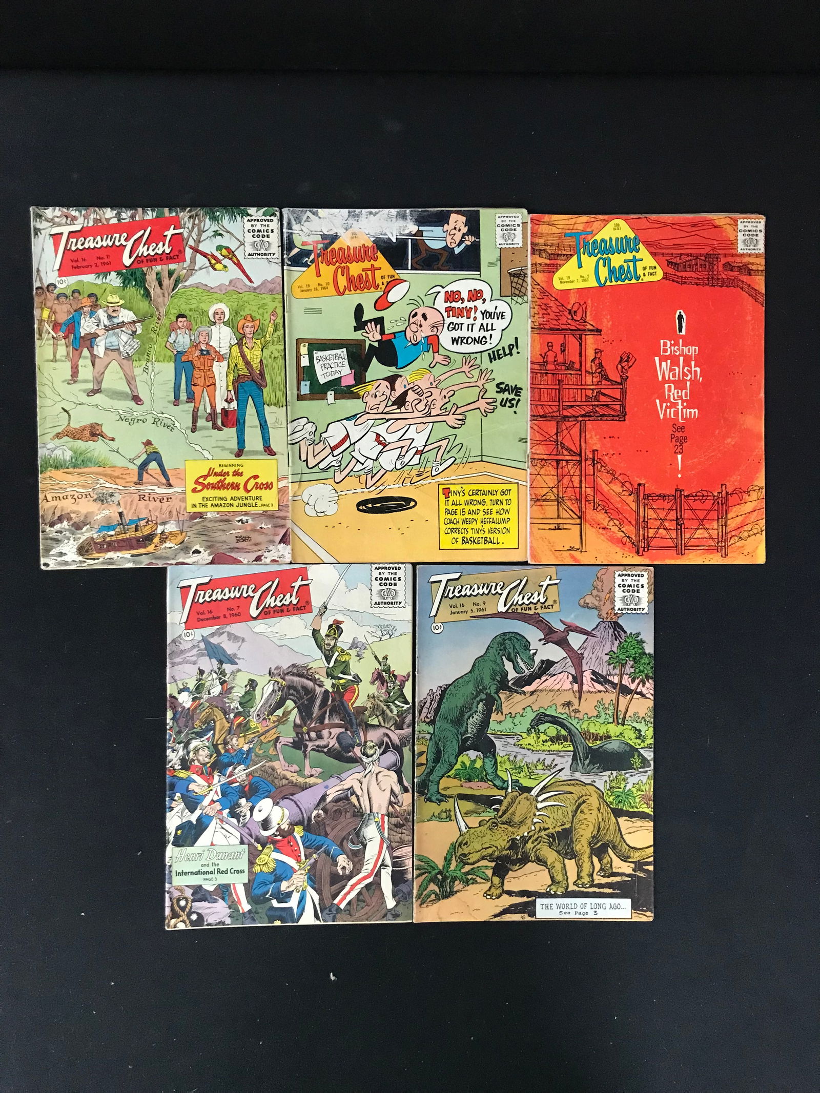 LOT OF 5 TREASURE CHEST COMICS (GOLD AGE) (1 of 1)