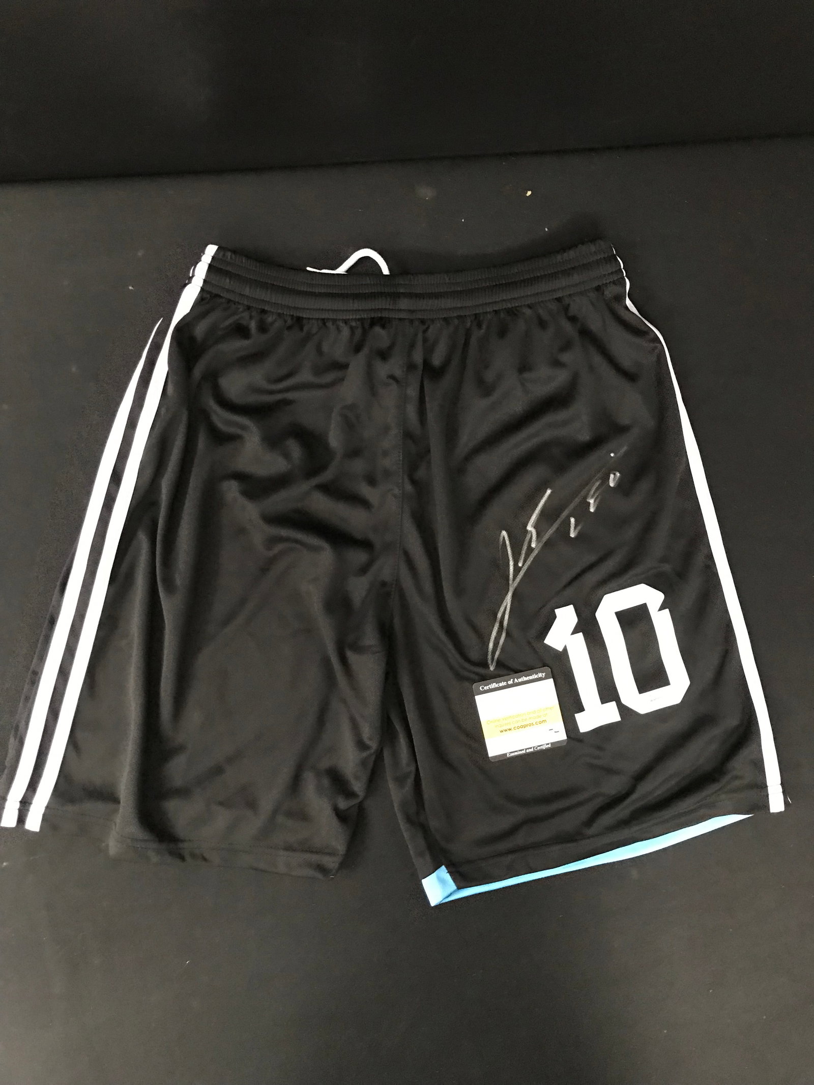 LIONEL MESSI SIGNED SOCCER SHORTS (PRO CERT COA): Prices are in Canadian dollars