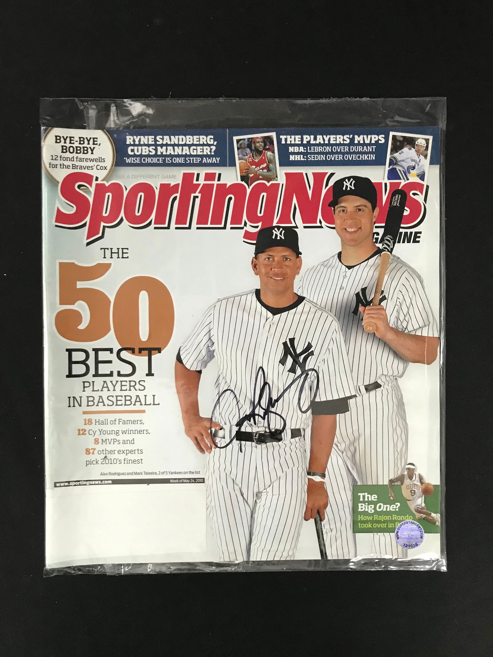 ALEX RODRIGUEZ SIGNED SPORTING NEWS MAGAZINE (PRO CERT COA) (1 of 2)