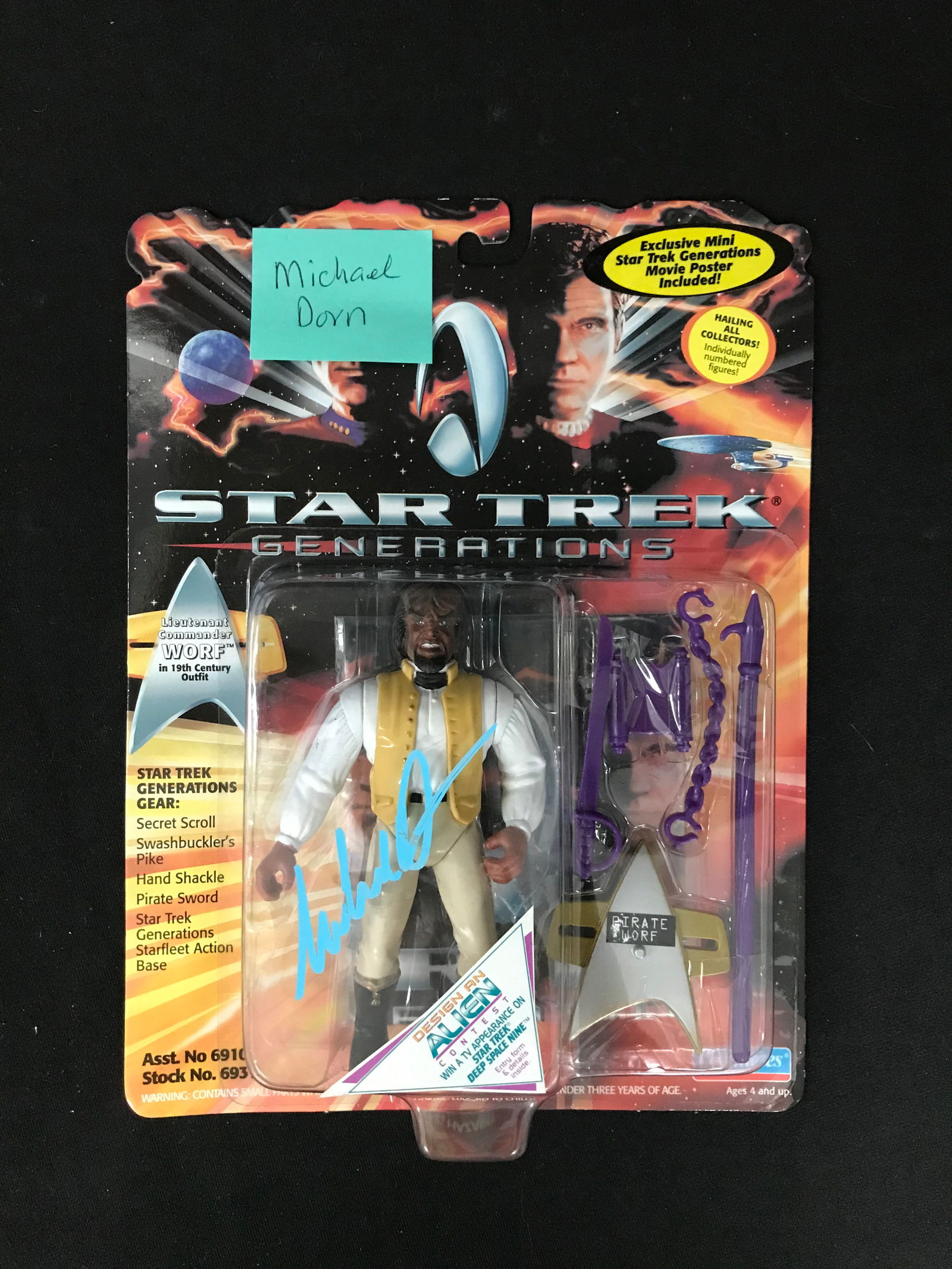MICHAEL DORN SIGNED STAR TREK ACTION FIGURE (SUPERSTAR COA) (1 of 2)