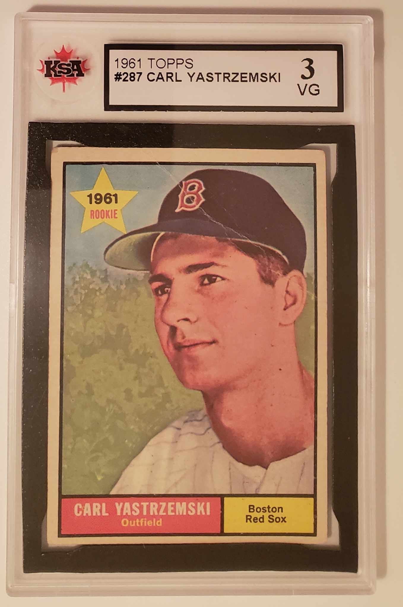 1961 TOPPS CARL YASTRZEMSKI ROOKIE CARD (KSA 3) (1 of 2)