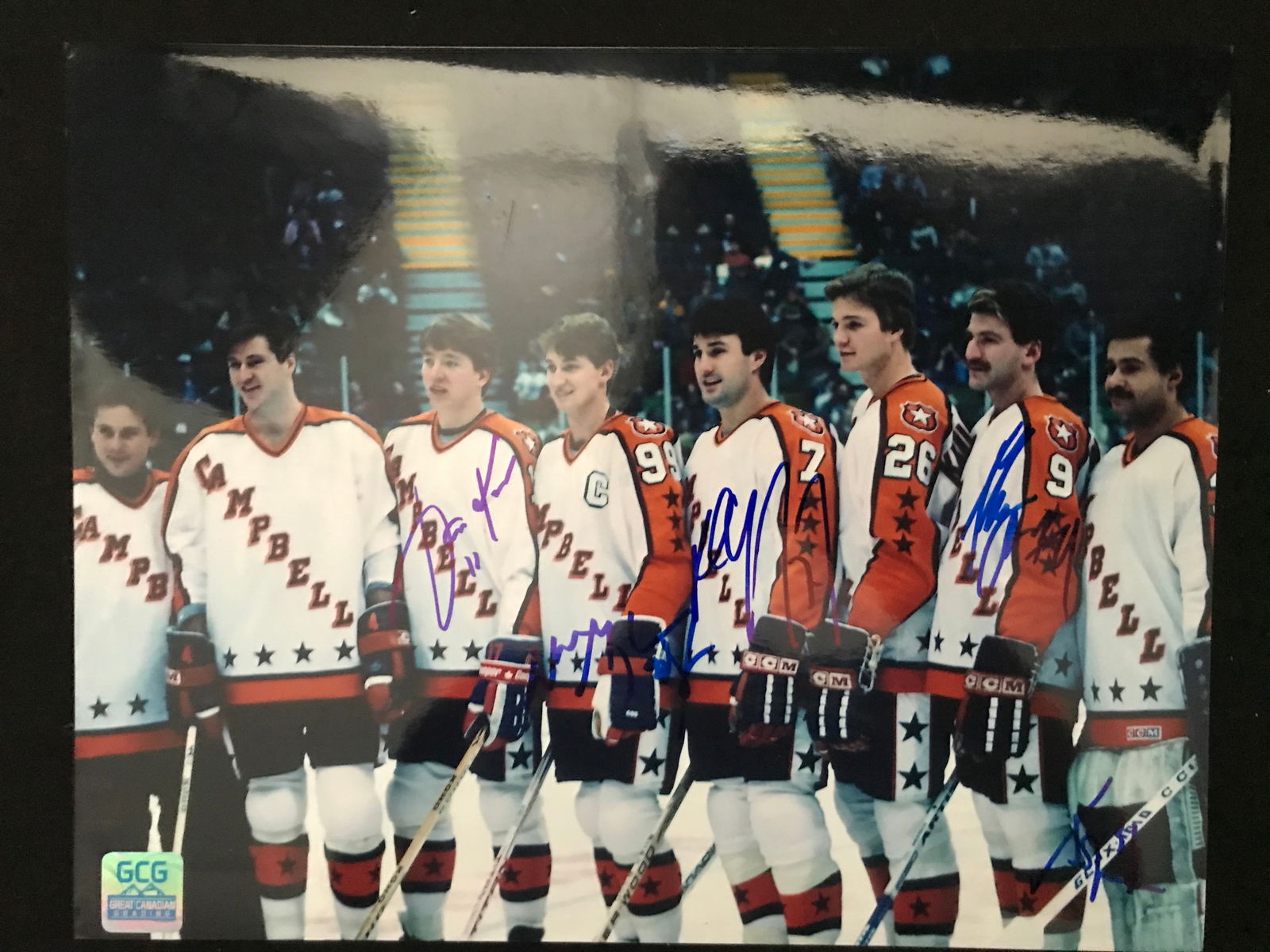 NHL ALL STAR GAME MULTI SIGNED PHOTO (GRETZKY, KURRI, COFFEY,ANDERSON, FUHR (GCG HOLO (1 of 3)