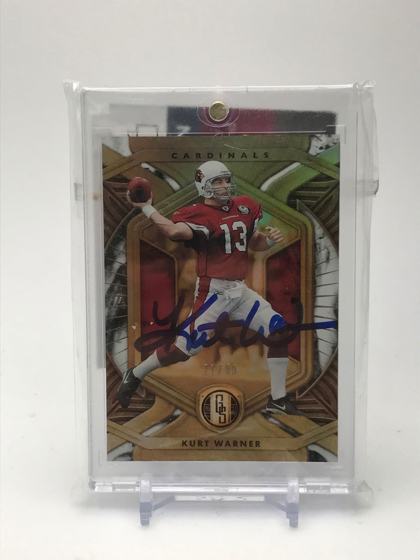 KURT WARNER SIGNED 2020 PANINI GOLD STANDARD 21/49 (JSA COA) (1 of 2)