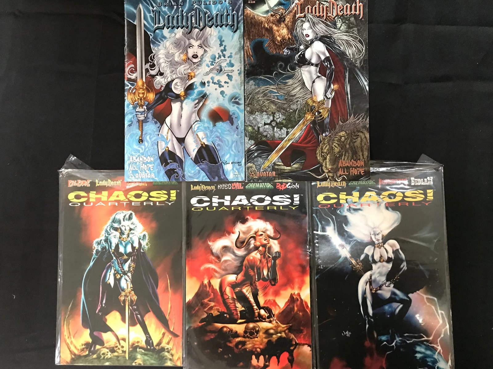 LOT OF 5 LADY DEATH COMICS (CHAOS COMICS) (1 of 1)