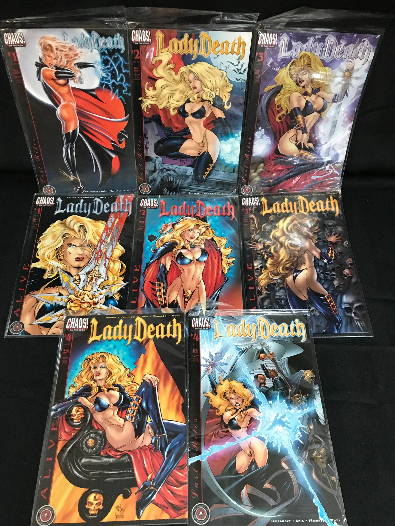 LOT OF 8 LADY DEATH COMICS (CHAOS COMICS) (1 of 1)