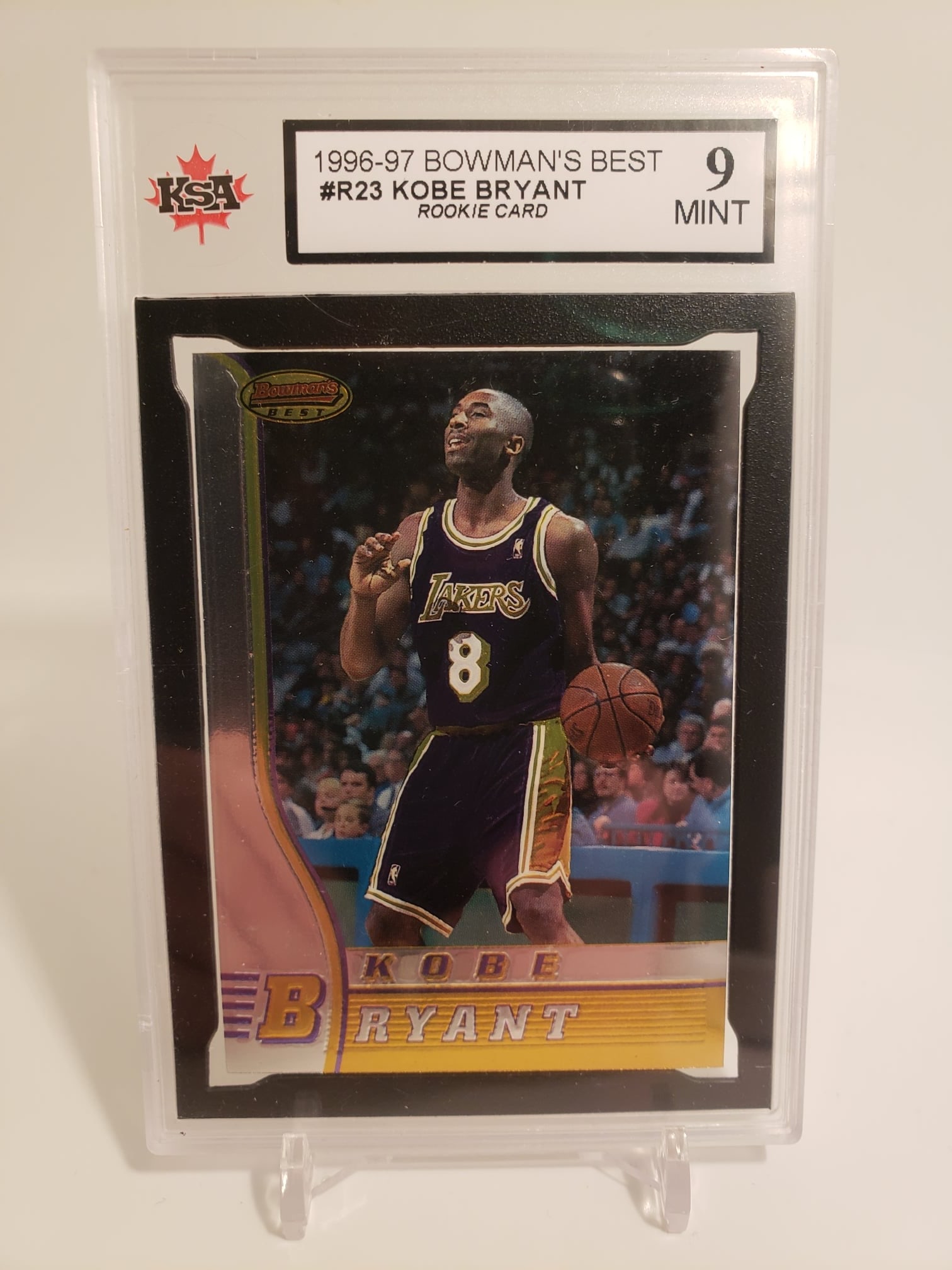 1996-97 BOWMANS BEST KOBE BRYANT ROOKIE CARD (KSA 9) (1 of 2)