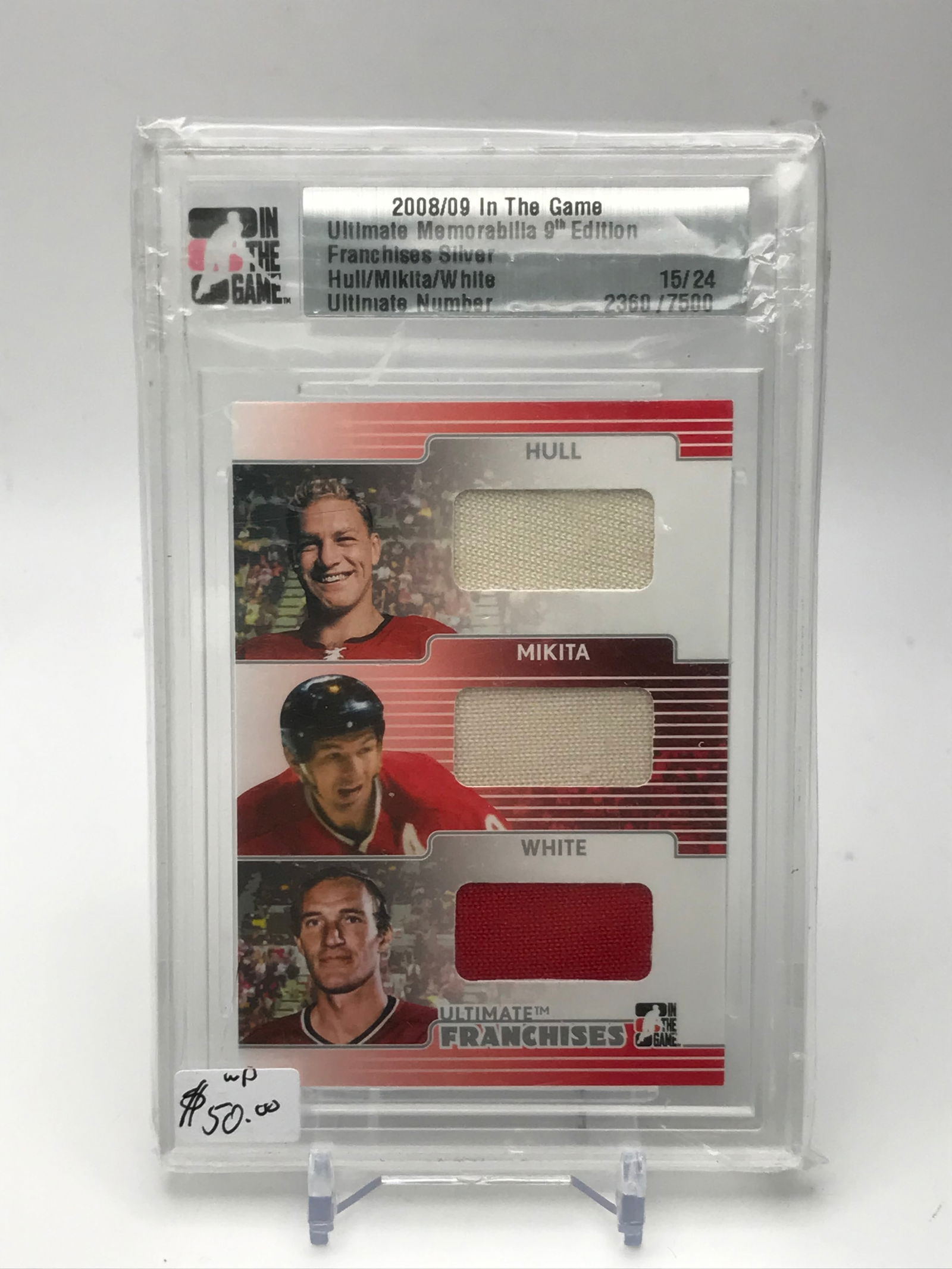 2008-09 IN THE GAME TRIPLE PATCH 15/24 (HULL MIKITA,WHITE (1 of 2)