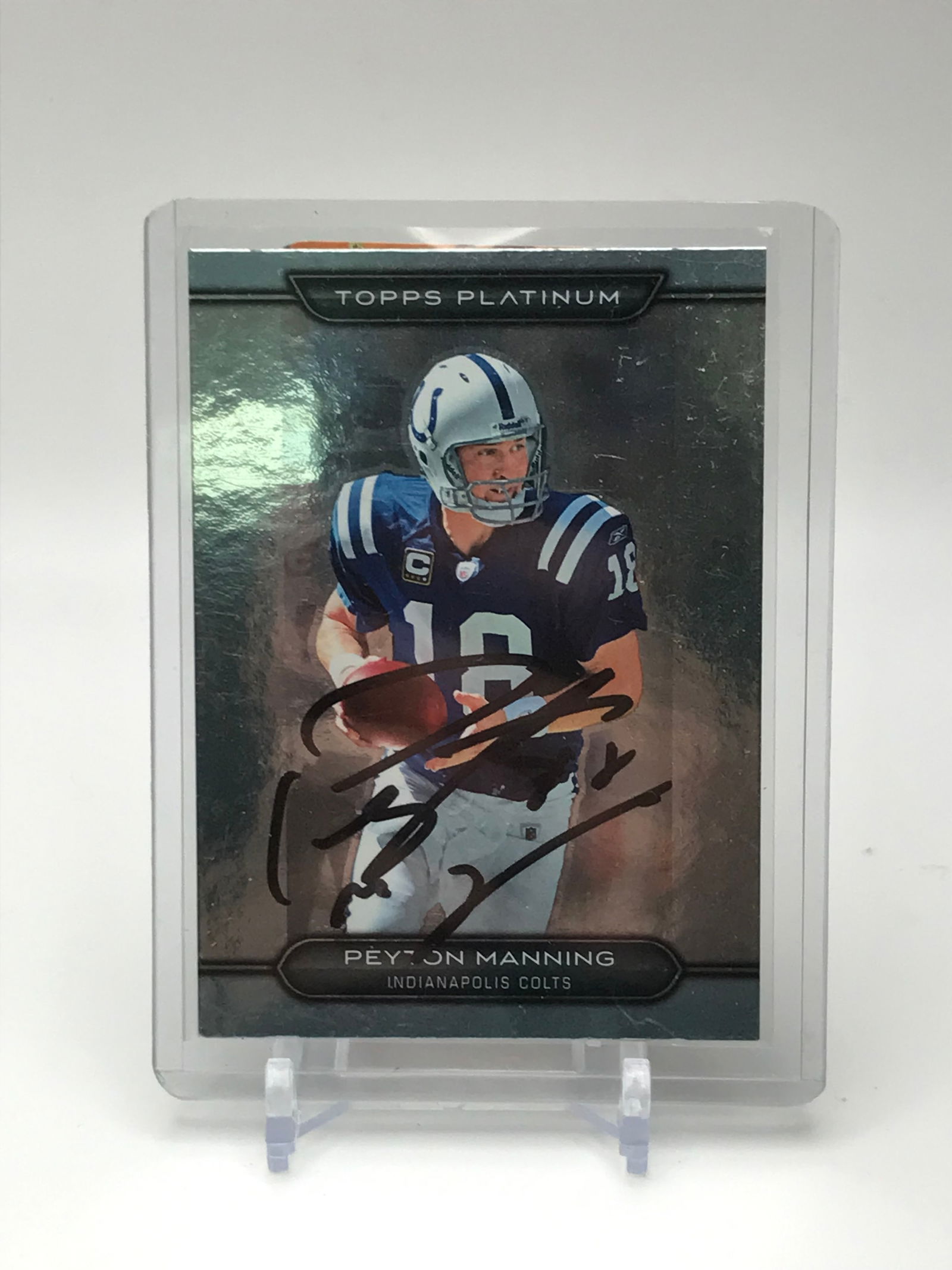 PEYTON MANNING SIGNED TOPPS PLATINUM TRADING CARD (AUTOGRAPH EXPERTS COA) (1 of 2)
