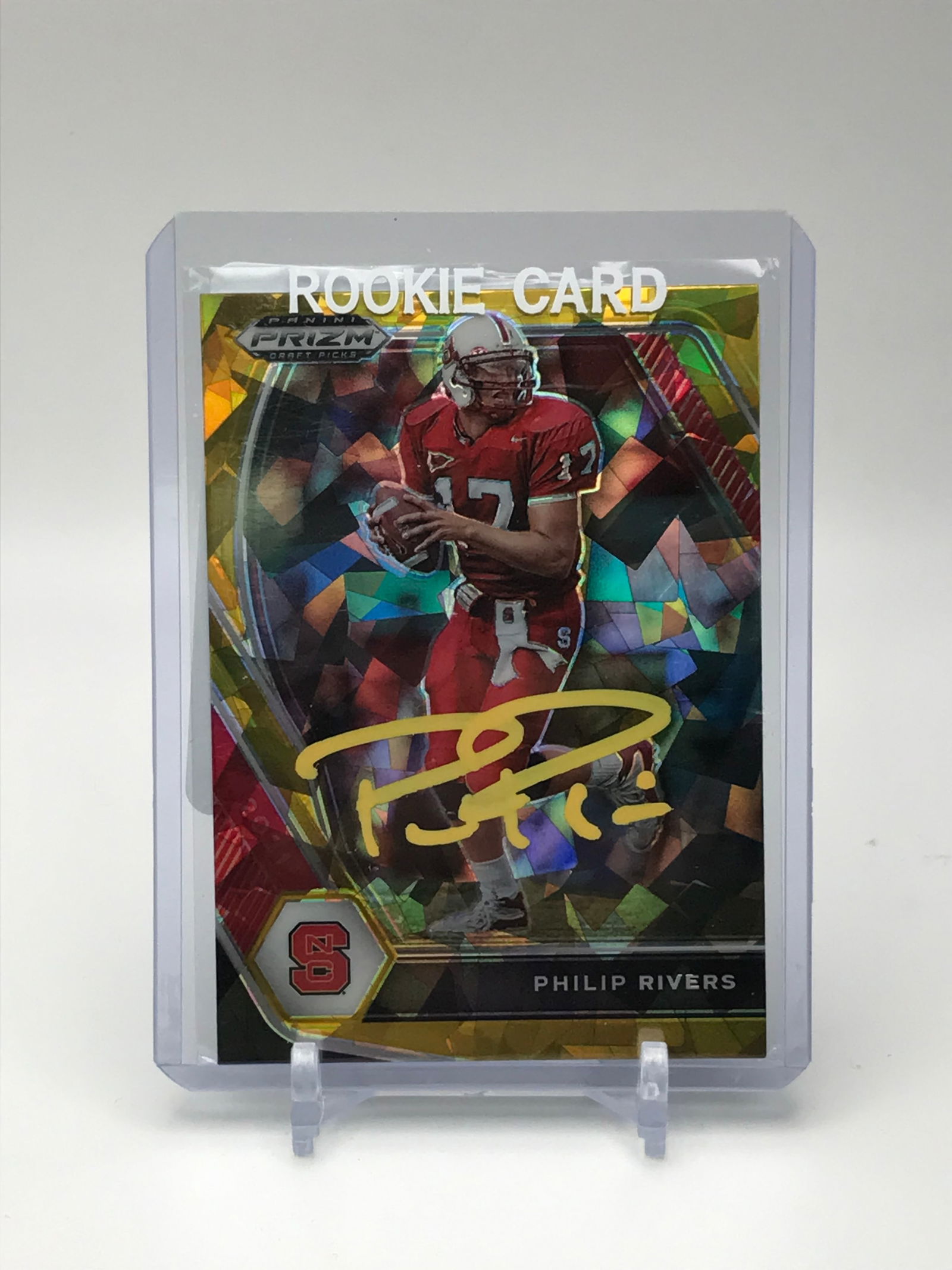 PHILIP RIVERS SIGNED PANINI PRIZM FOOTBALL CARD (PRO CERT COA) (1 of 2)