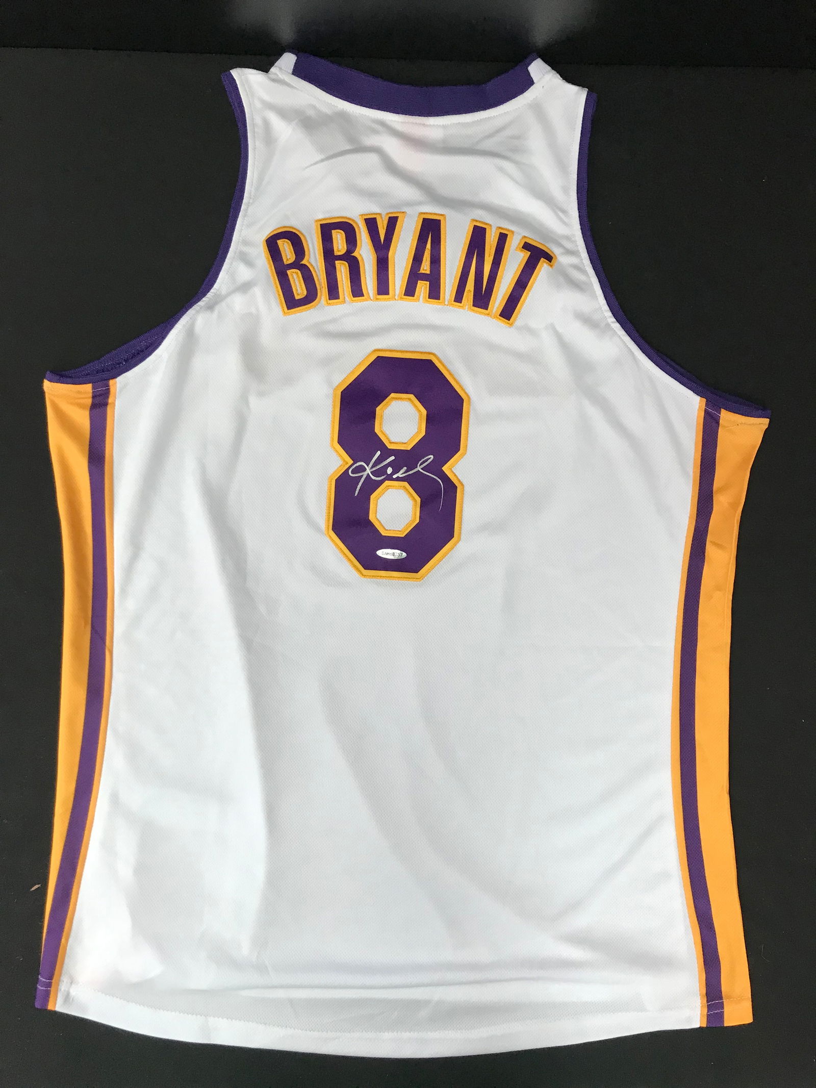 KOBE BRYANT SIGNED L.A LAKERS MITCHELL AND NESS JERSEY (UPPER DECK COA) (1 of 4)