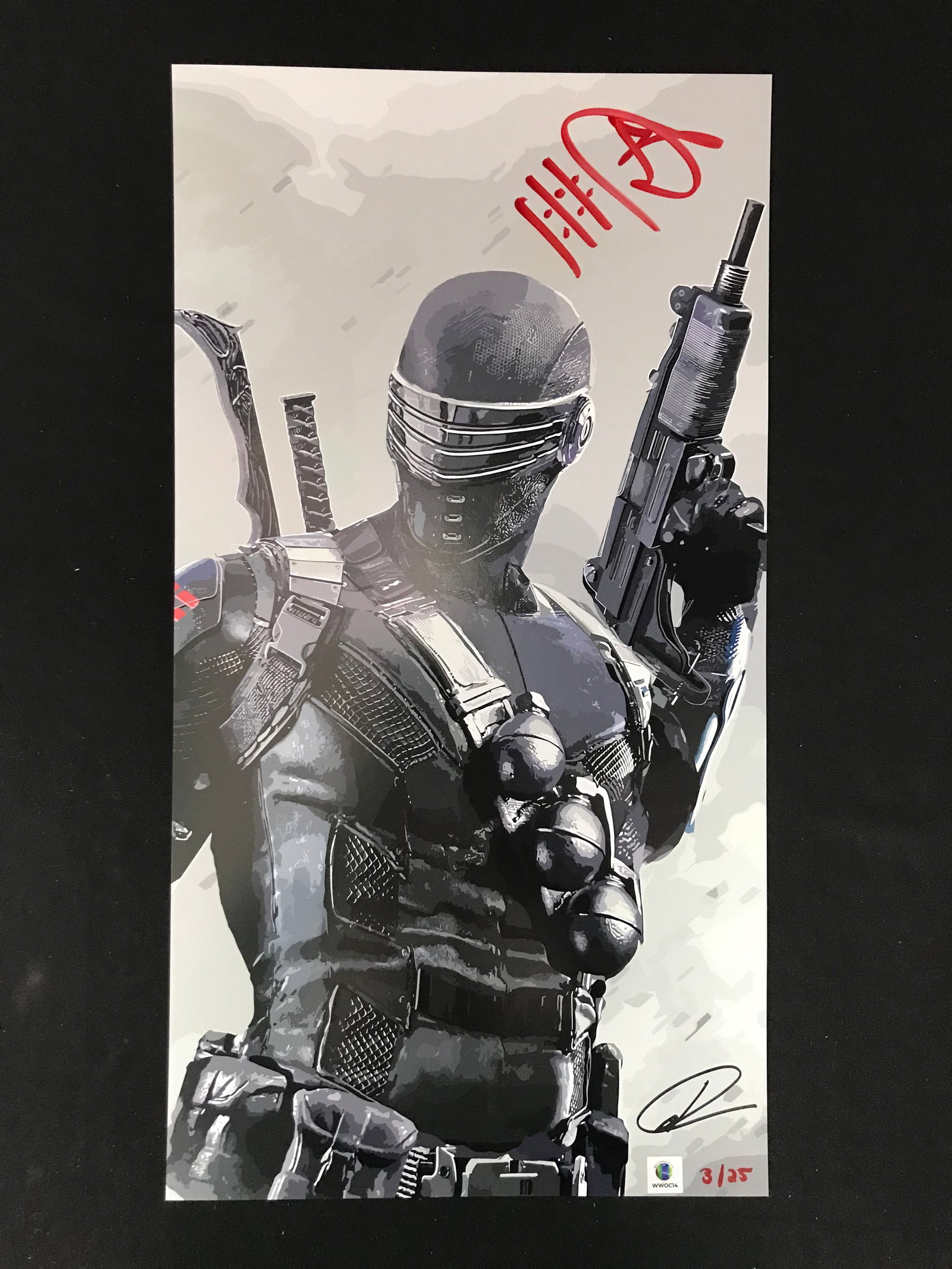 LTD. EDITION RAY PARK SIGNED AND INSCRIBED 11 X 18 SNAKE EYES PRINT: Prices are in Canadian dollars