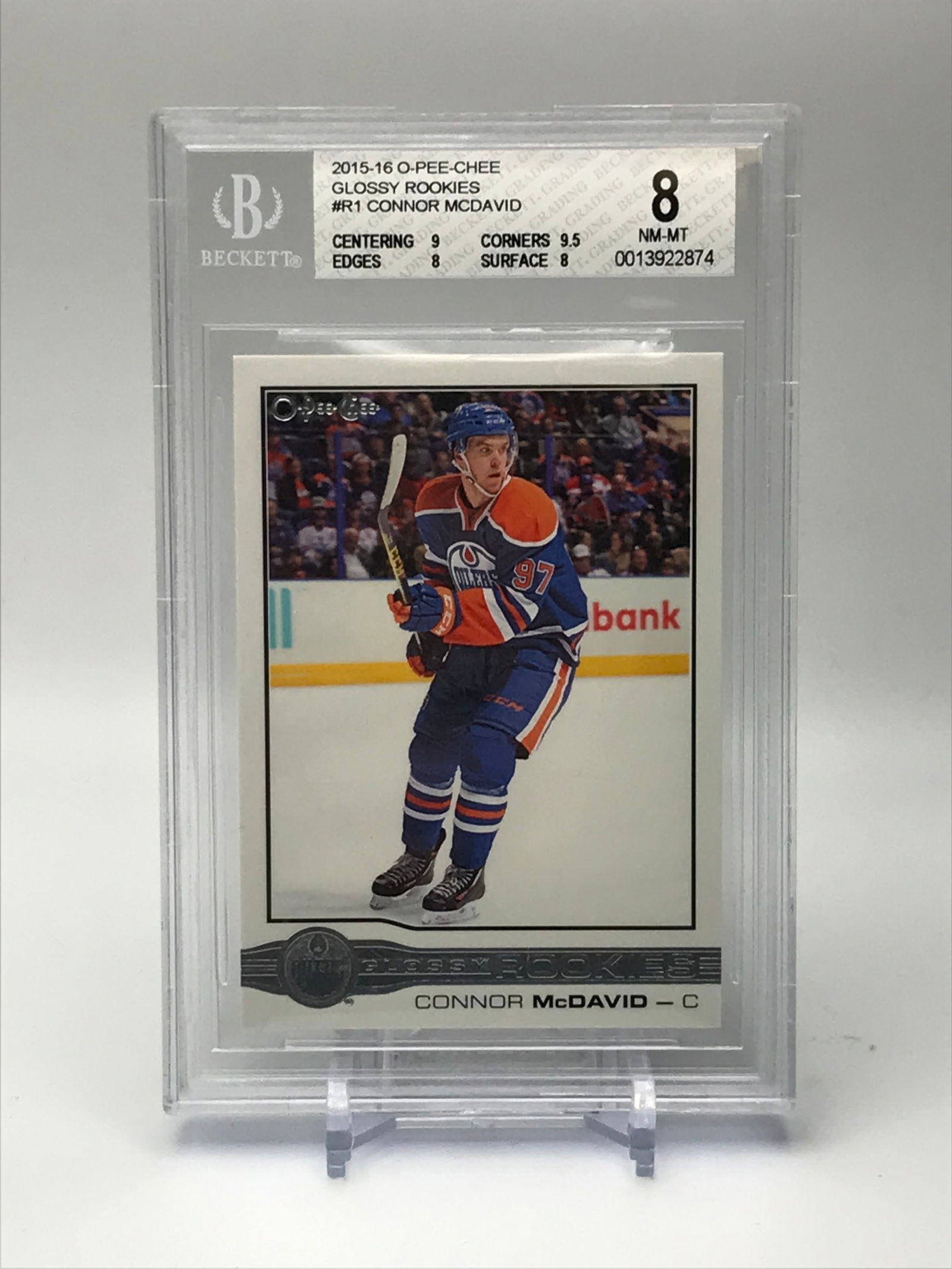 2015 O PEE CHEE CONNOR MCDAVID GLOSSY ROOKIES (BECKETT 8) (1 of 2)