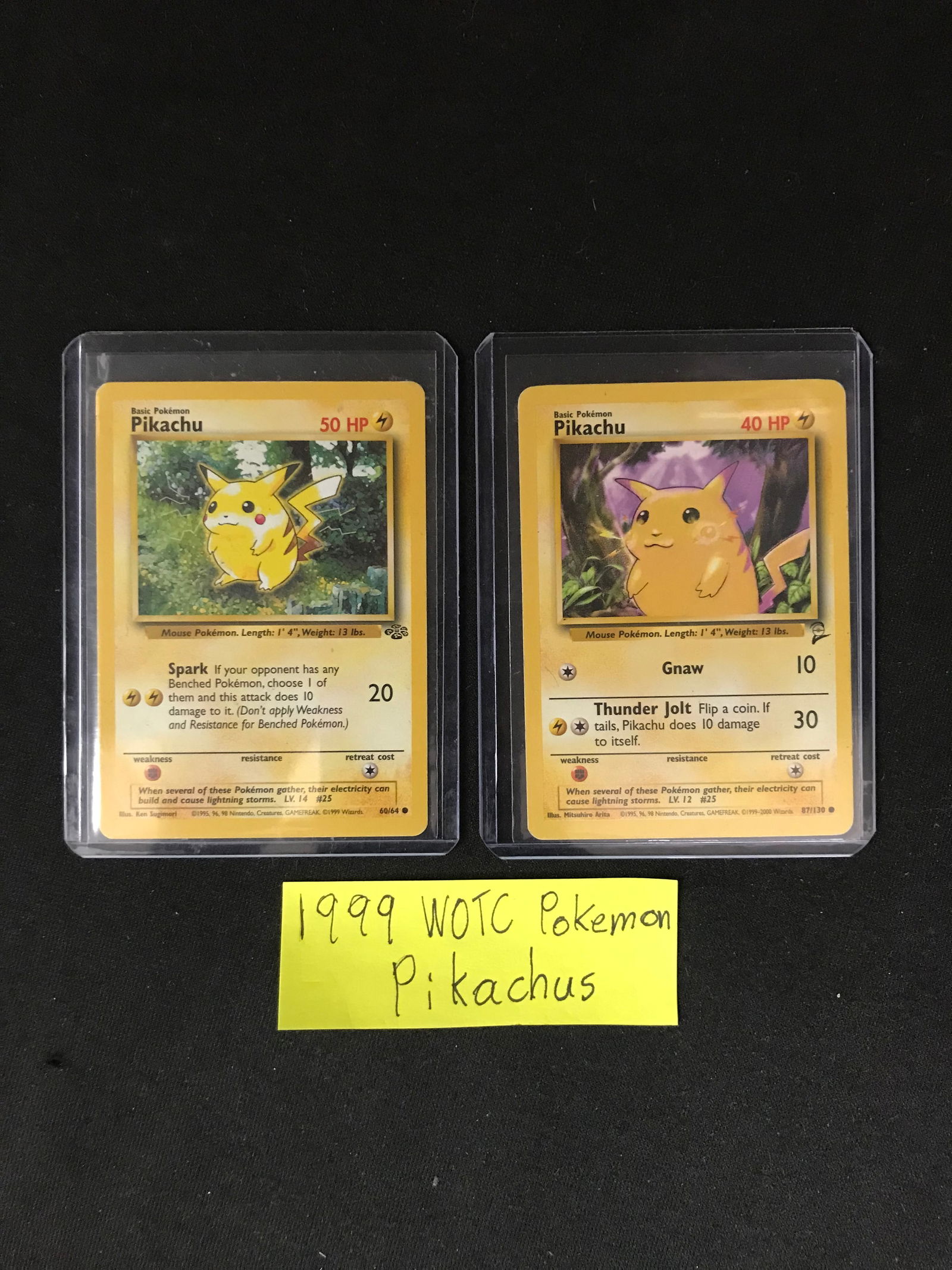 LOT OF 2 1999 PIKACHU POKEMON CARDS (1 of 1)