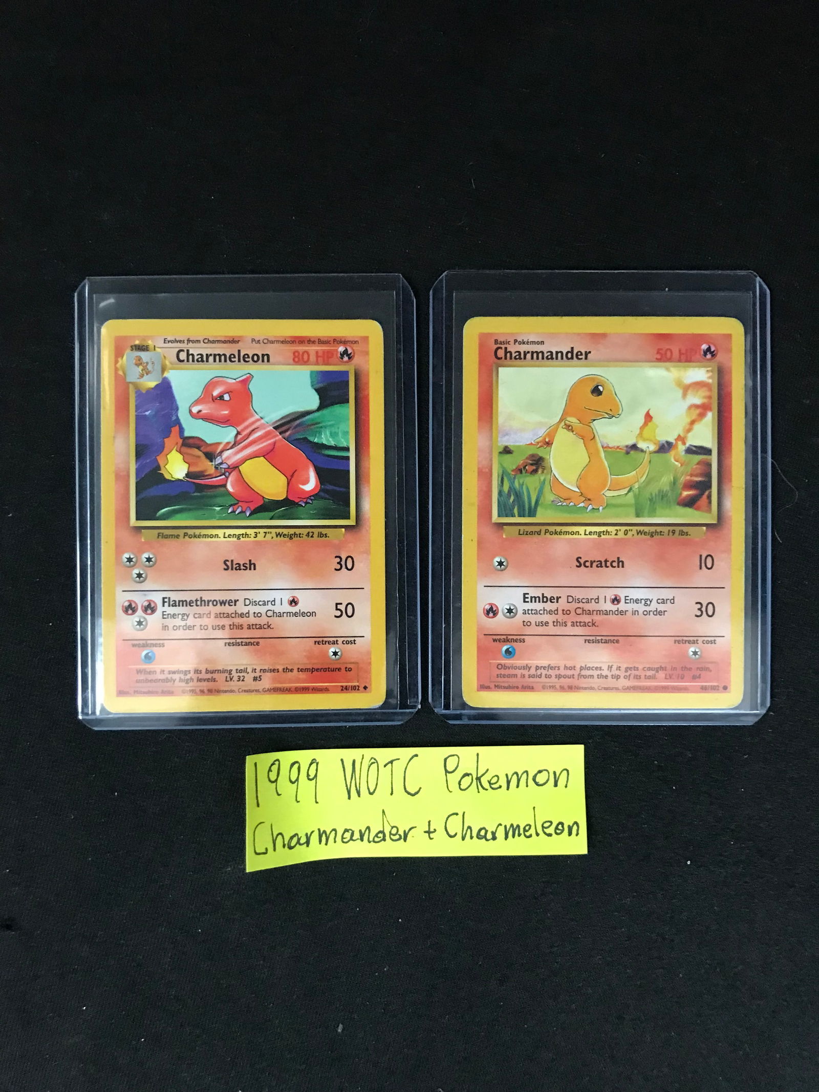 LOT OF 2 1999 POKEMON CARDS (CHARMANDER AND CHARMELEON) (1 of 1)