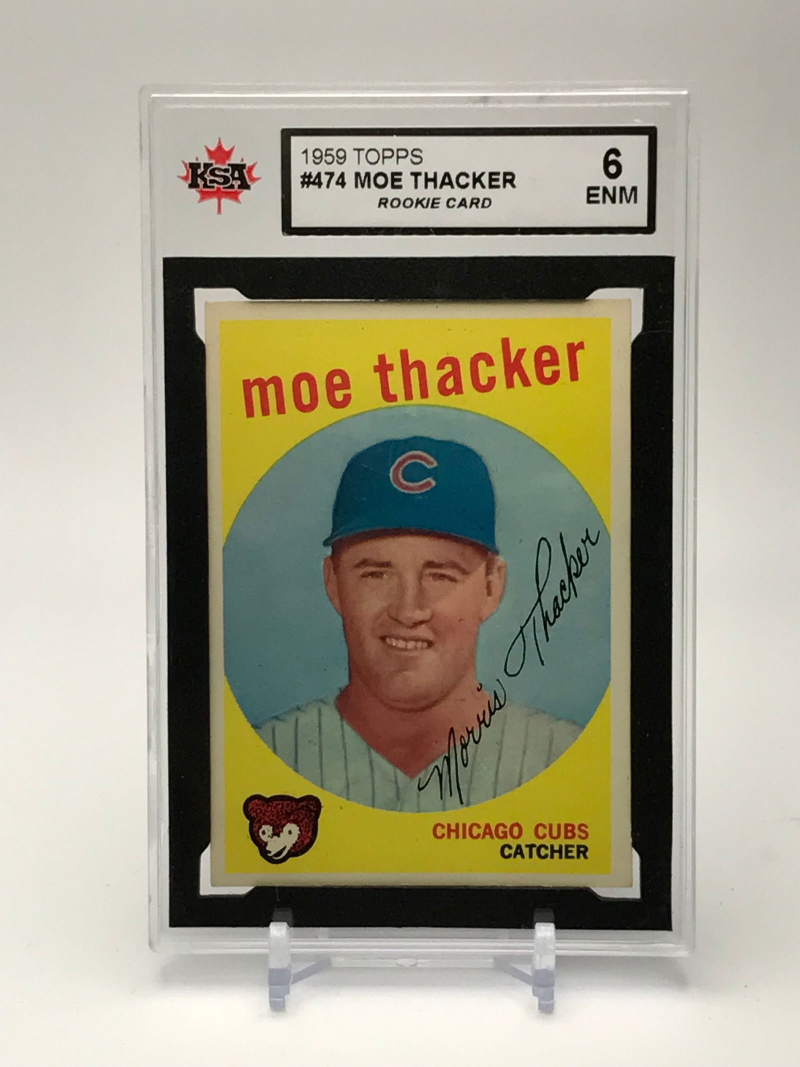 1959 TOPPS MOE THACKER ROOKIE CARD (KSA 6.5) (1 of 2)
