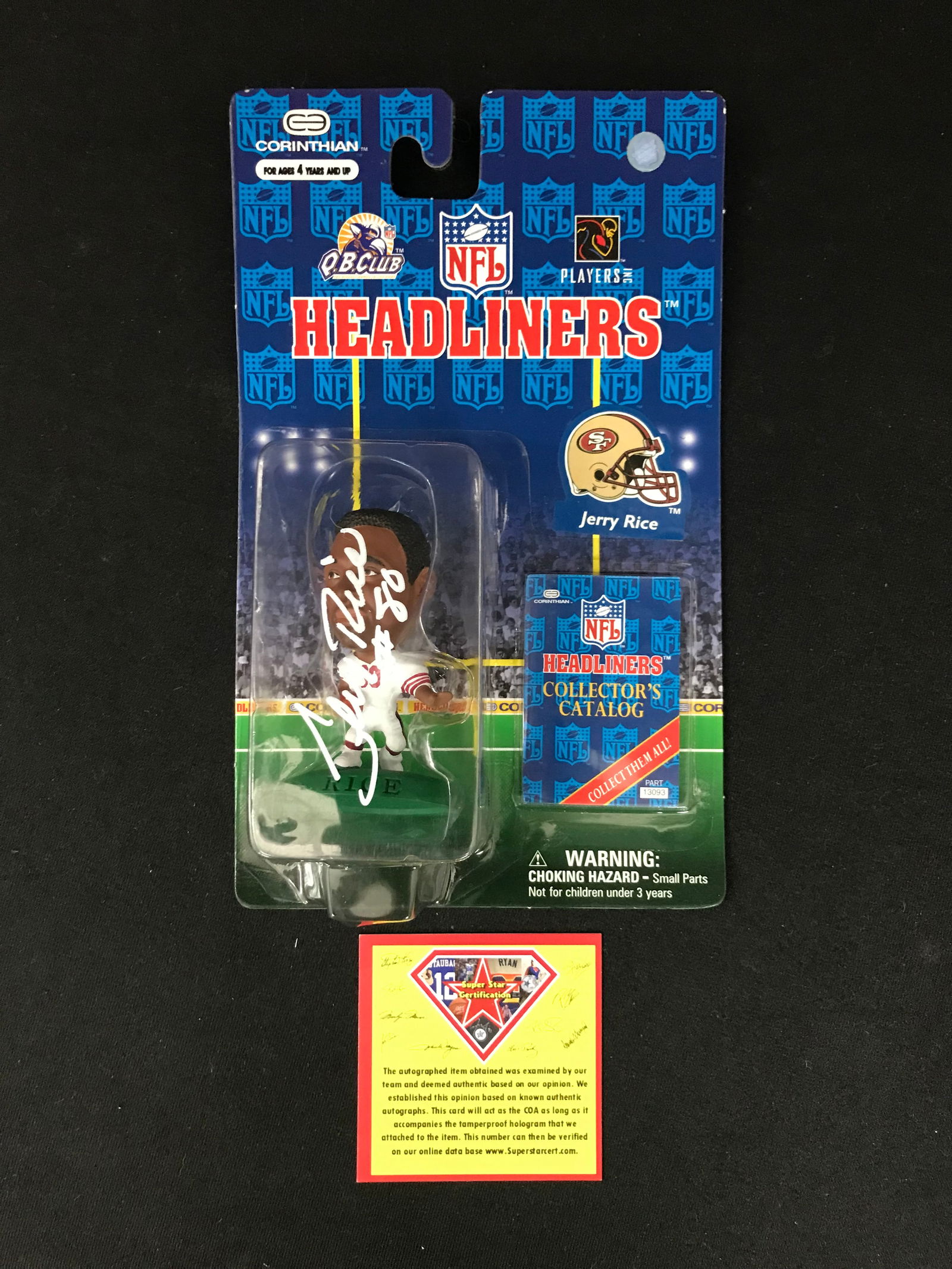 JERRY RICE SIGNED HEADLINERS COLLECTIBLE (SUPERSTAR COA) (1 of 1)
