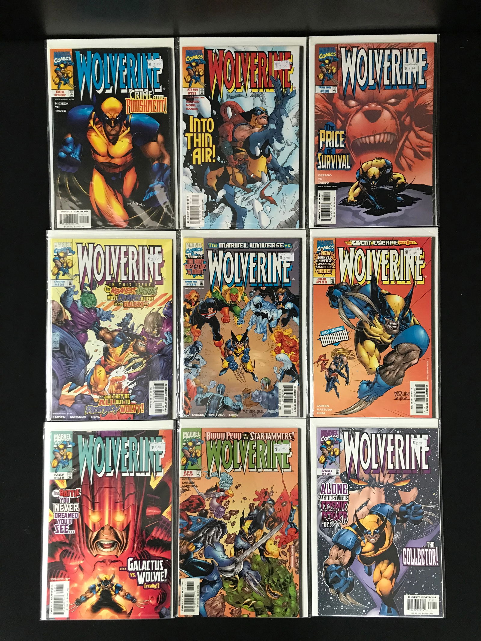 LOT OF 9 WOLVERINE COMICS (MARVEL COMICS) (1 of 1)