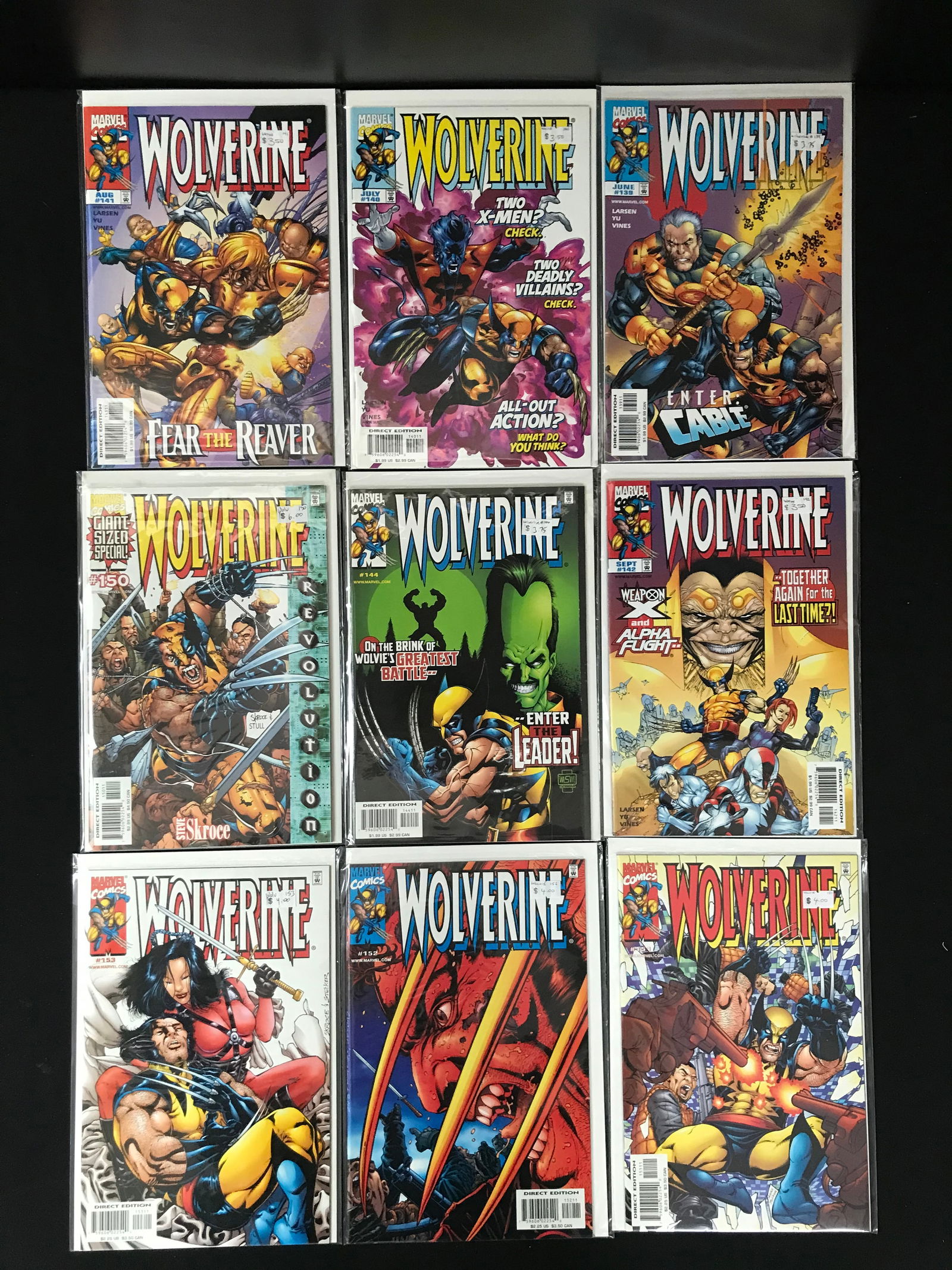 LOT OF 9 WOLVERINE COMICS (MARVEL COMICS) (1 of 1)