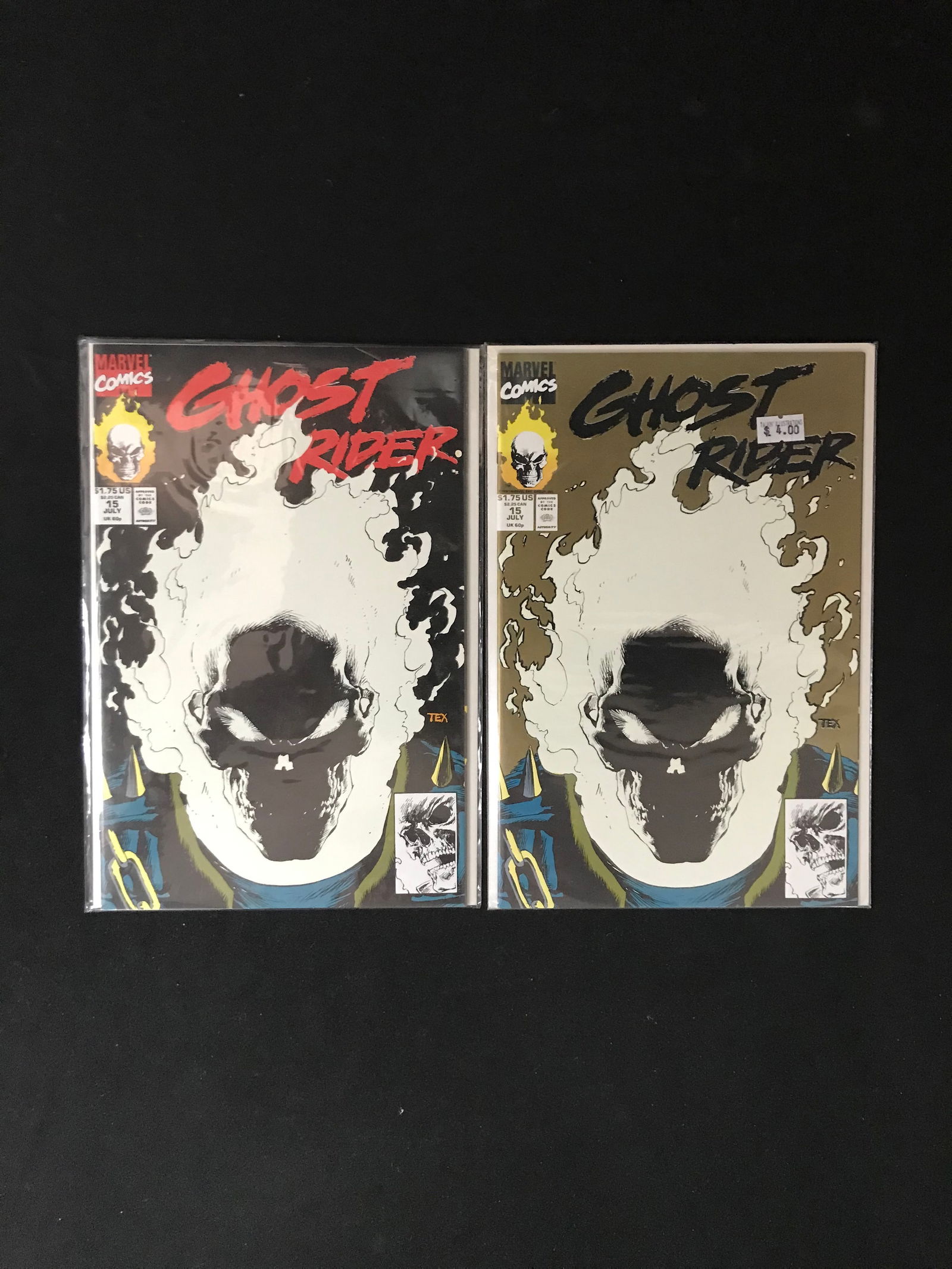 MARVEL COMICS GHOST RIDER COMIC BOOK LOT GLOW IN THE DARK COVER (1 of 1)