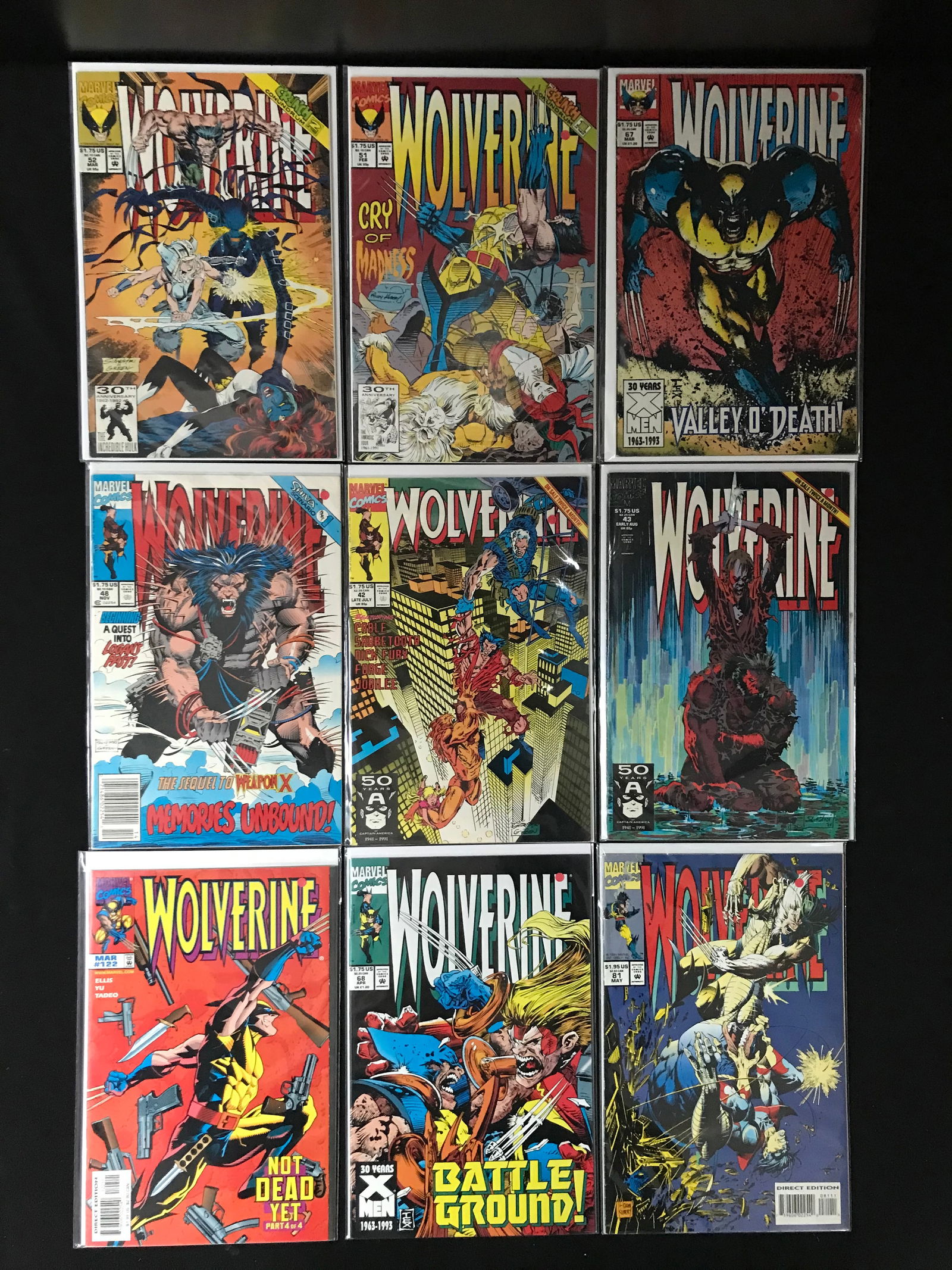 LOT OF 9 WOLVERINE COMICS (MARVEL COMICS) (1 of 1)