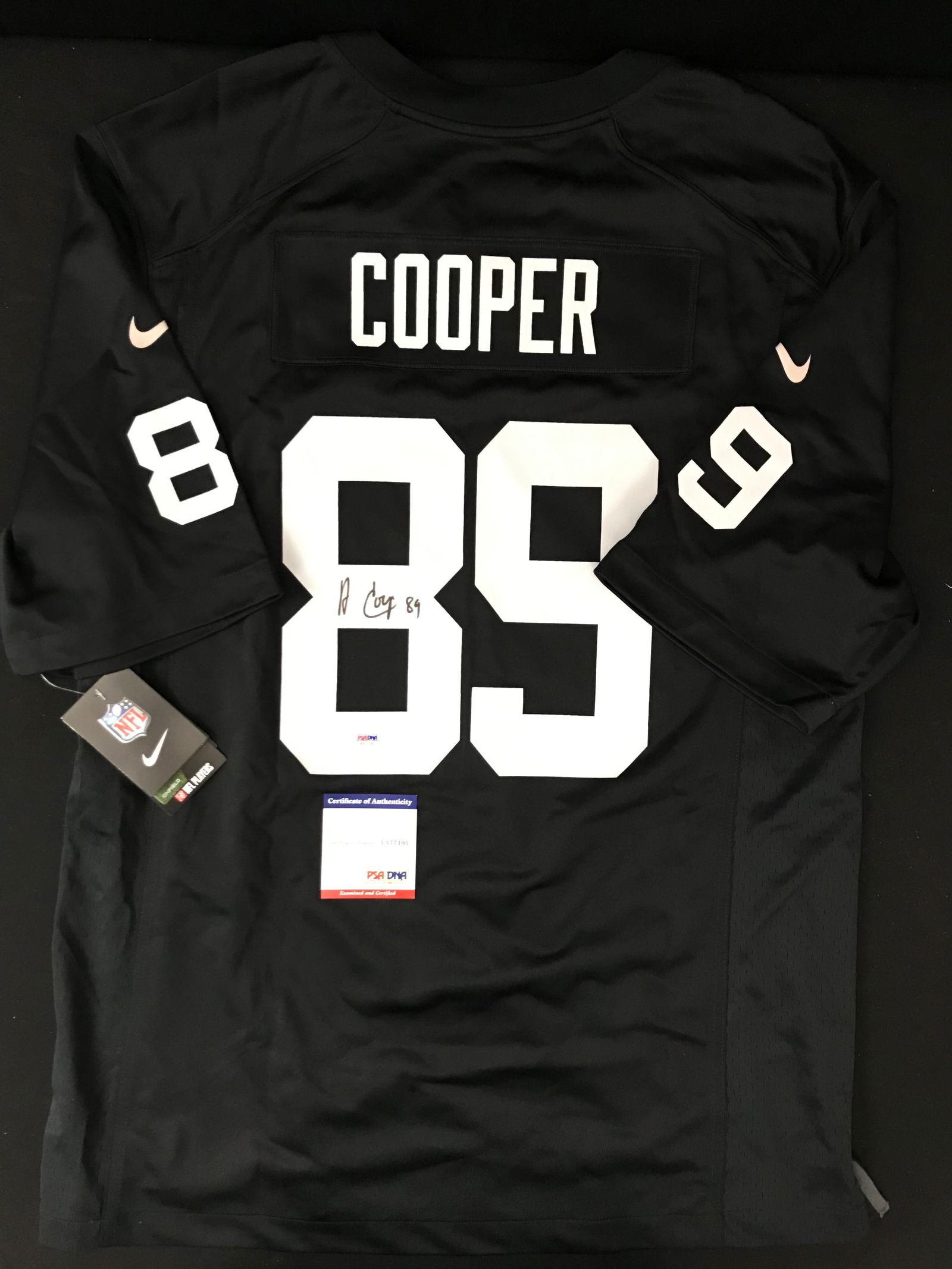AMARI COOPER SIGNED RAIDERS JERSEY WITH ' 89' INSCRIPTION PSA COA (1 of 3)