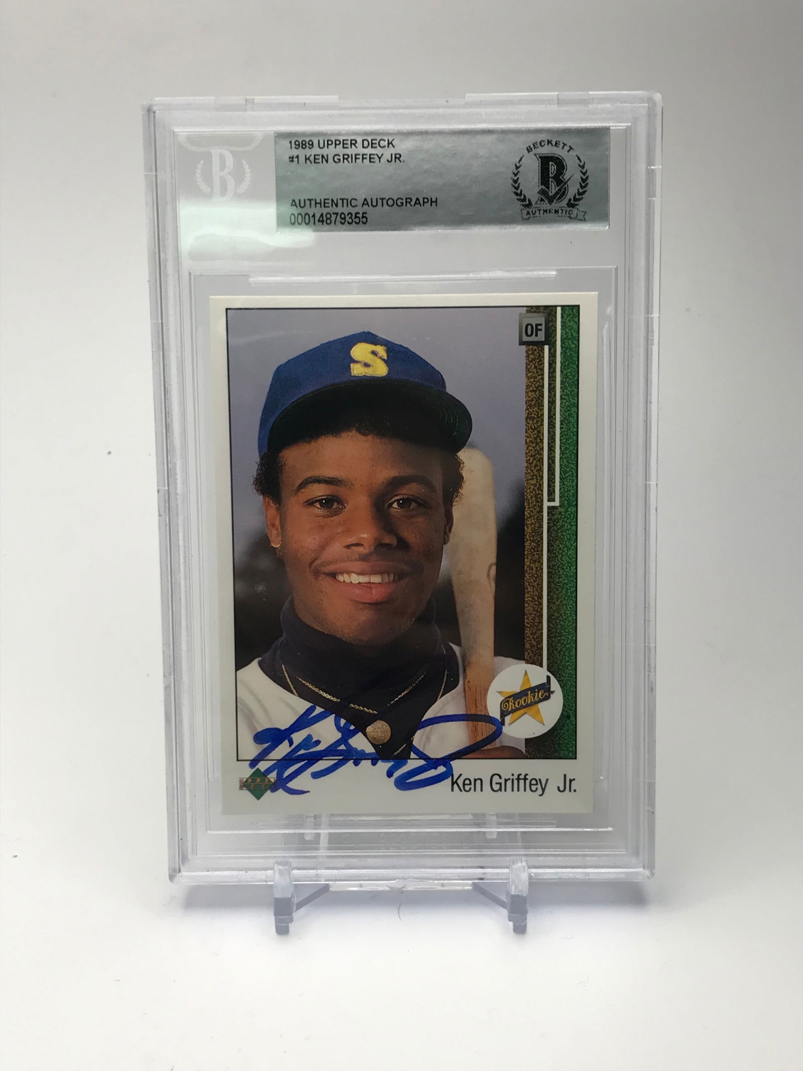 1989 UPPER DECK KEN GRIFFEY JR SIGNED CARD BECKETT COA (1 of 2)