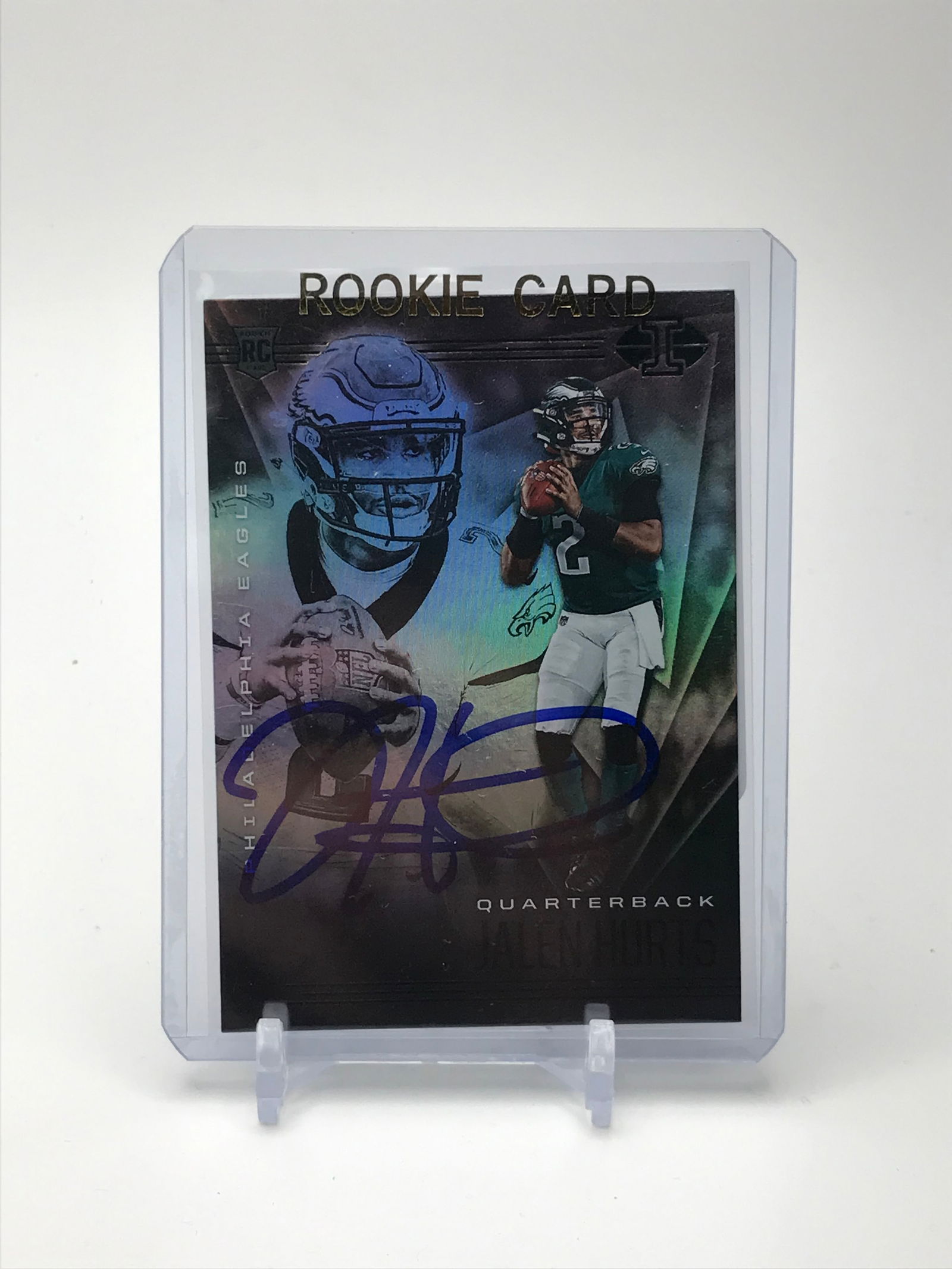 JALEN HURTS SIGNED 2020 PANINI ILLUSIONS ROOKIE CARD (PRO CERT COA) (1 of 2)