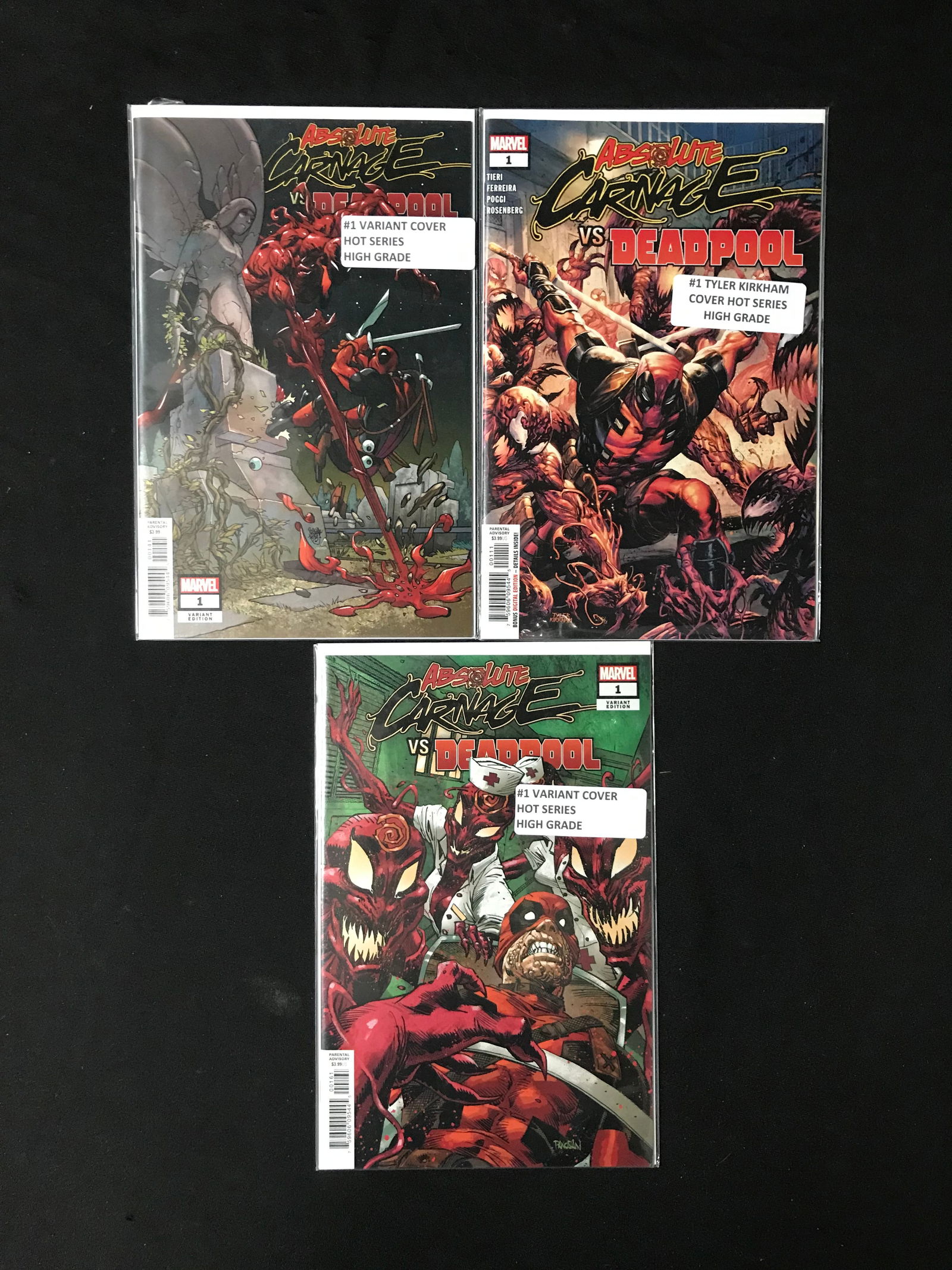 3 VARIATIONS OF ABSOLUTE CARNAGE VERSUS DEADPOOL #1 (MARVEL COMICS) (1 of 1)