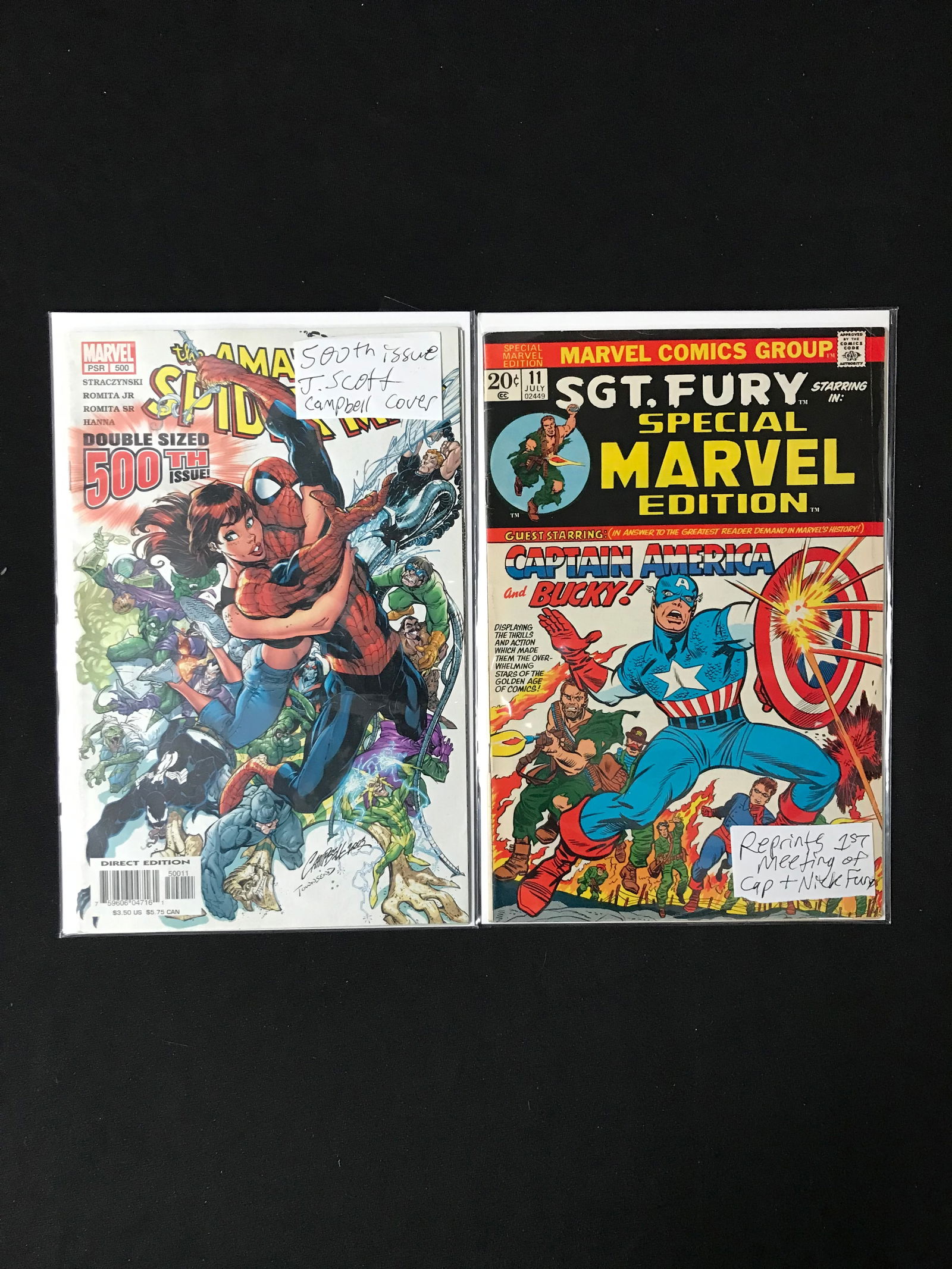 LOT OF 2 MARVEL COMICS: SPIDERMAN 500TH ISSUE AND SGT FURY SPECIAL MARVEL EDITION #11 (MARVEL COMICS (1 of 1)