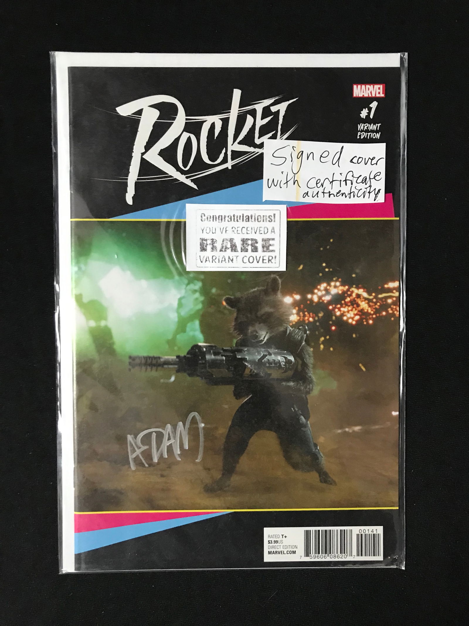 MARVEL COMICS ROCKET NO.1 VARIANT COVER ARTIST SIGNED (1 of 2)