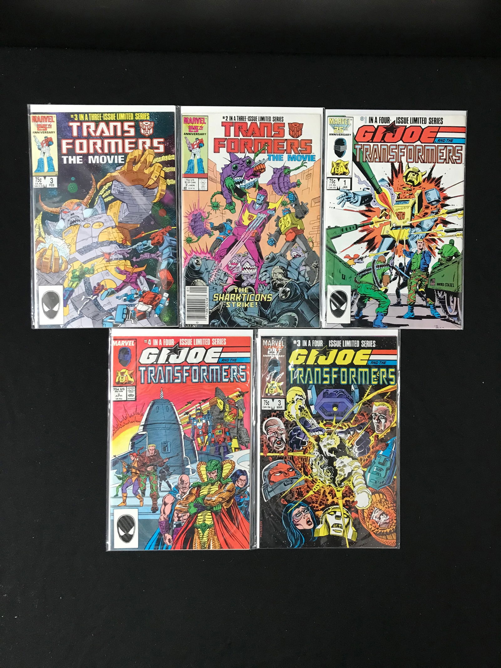 LOT OF 5 TRANSFORMERS COMICS (MARVEL COMICS) (1 of 1)