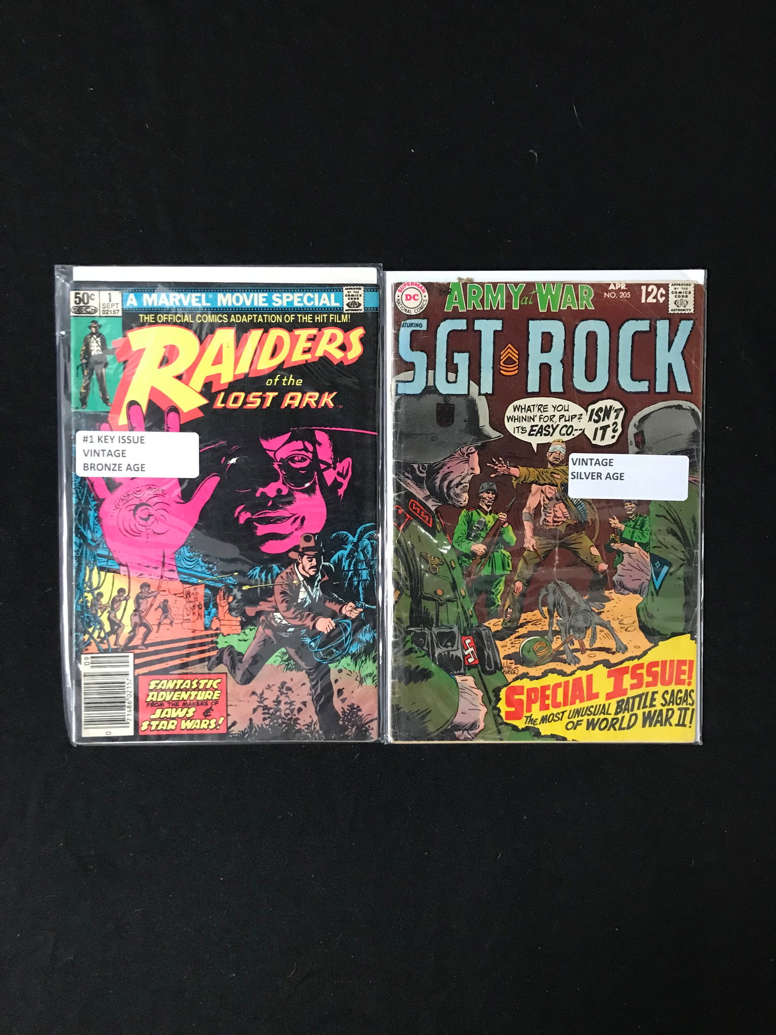 LOT OF 2 COMICS: RAIDERS OF THE LOST ARK #1 (MARVEL) SGT ROCK #205 (DC) (1 of 1)