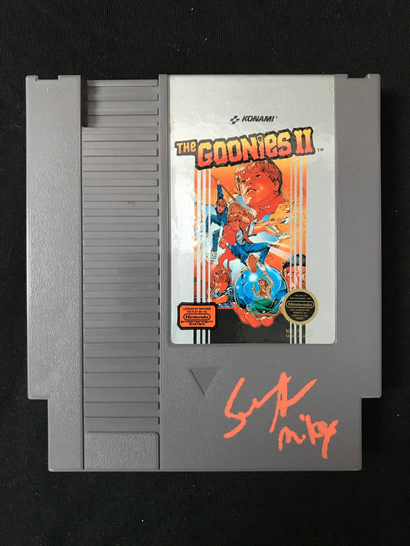 SEAN ASTIN SIGNED VINTAGE GOONIES 2 NINTENDO GAME - WWOC COA (1 of 1)
