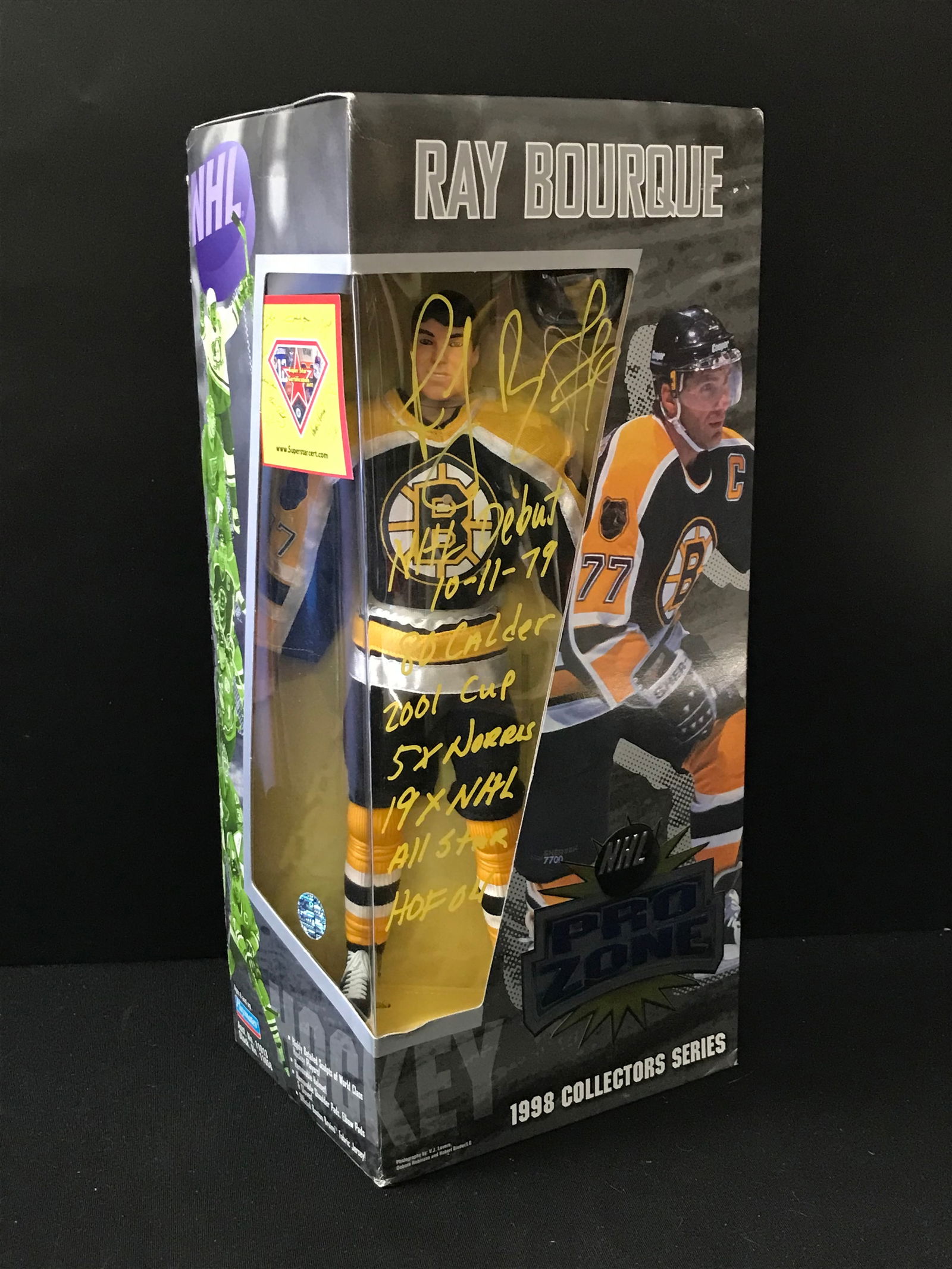 NEW IN BOX RAY BOURQUE SIGNED AND INSCRIBED ACTION FIGURE - SUPER STAR COA (1 of 1)