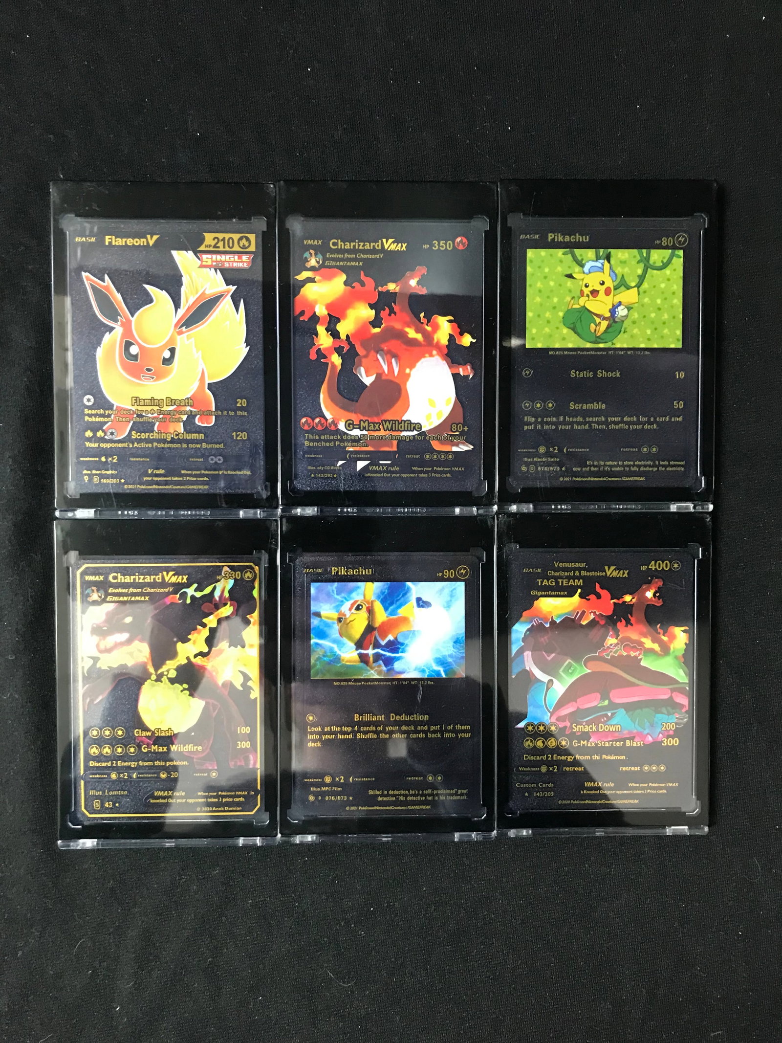 LOT OF 6 POKEMON BLACK FOIL TRADING CARDS: Prices are in Canadian dollars