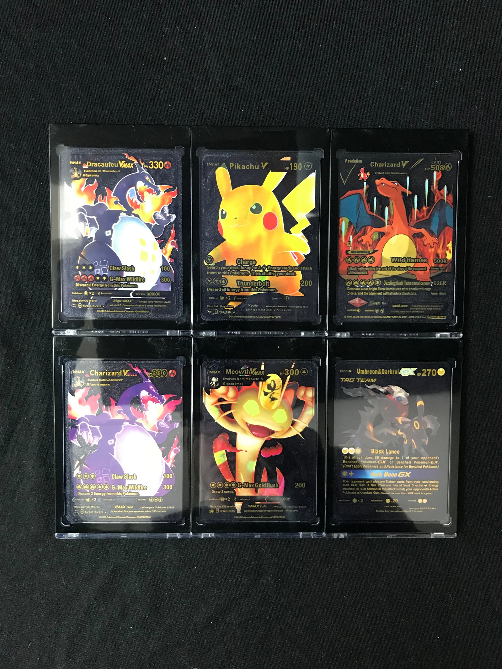 LOT OF 6 POKEMON BLACK FOIL TRADING CARDS: Prices are in Canadian dollars