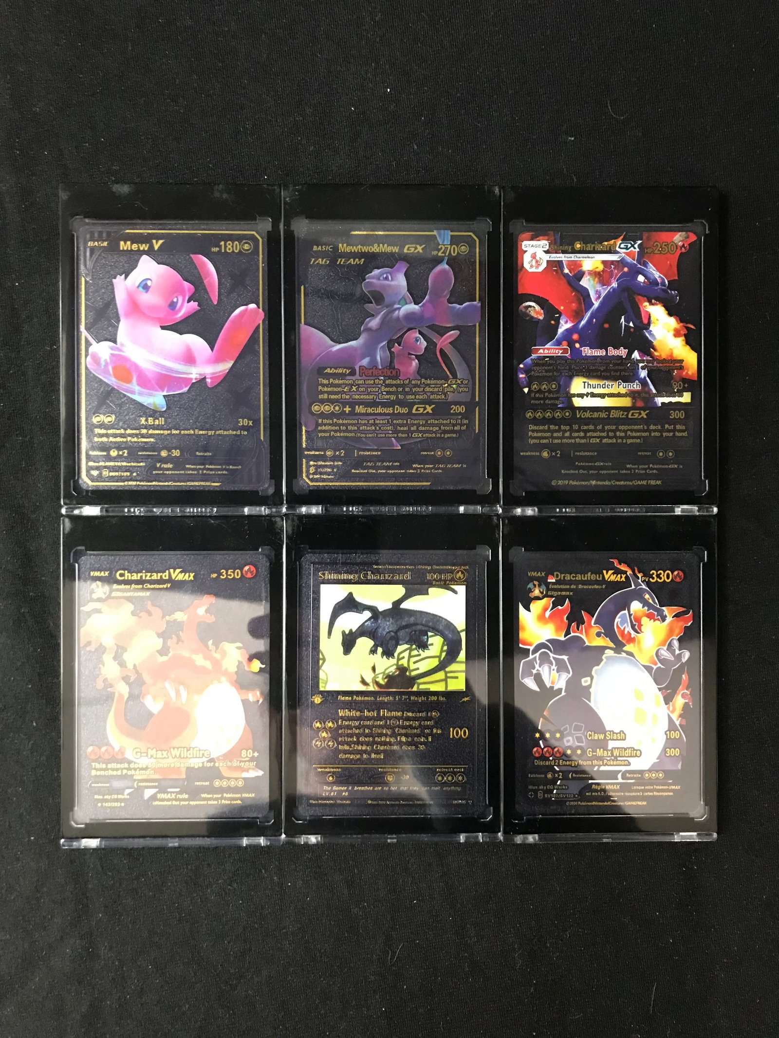 LOT OF 6 POKEMON BLACK FOIL TRADING CARDS: Prices are in Canadian dollars