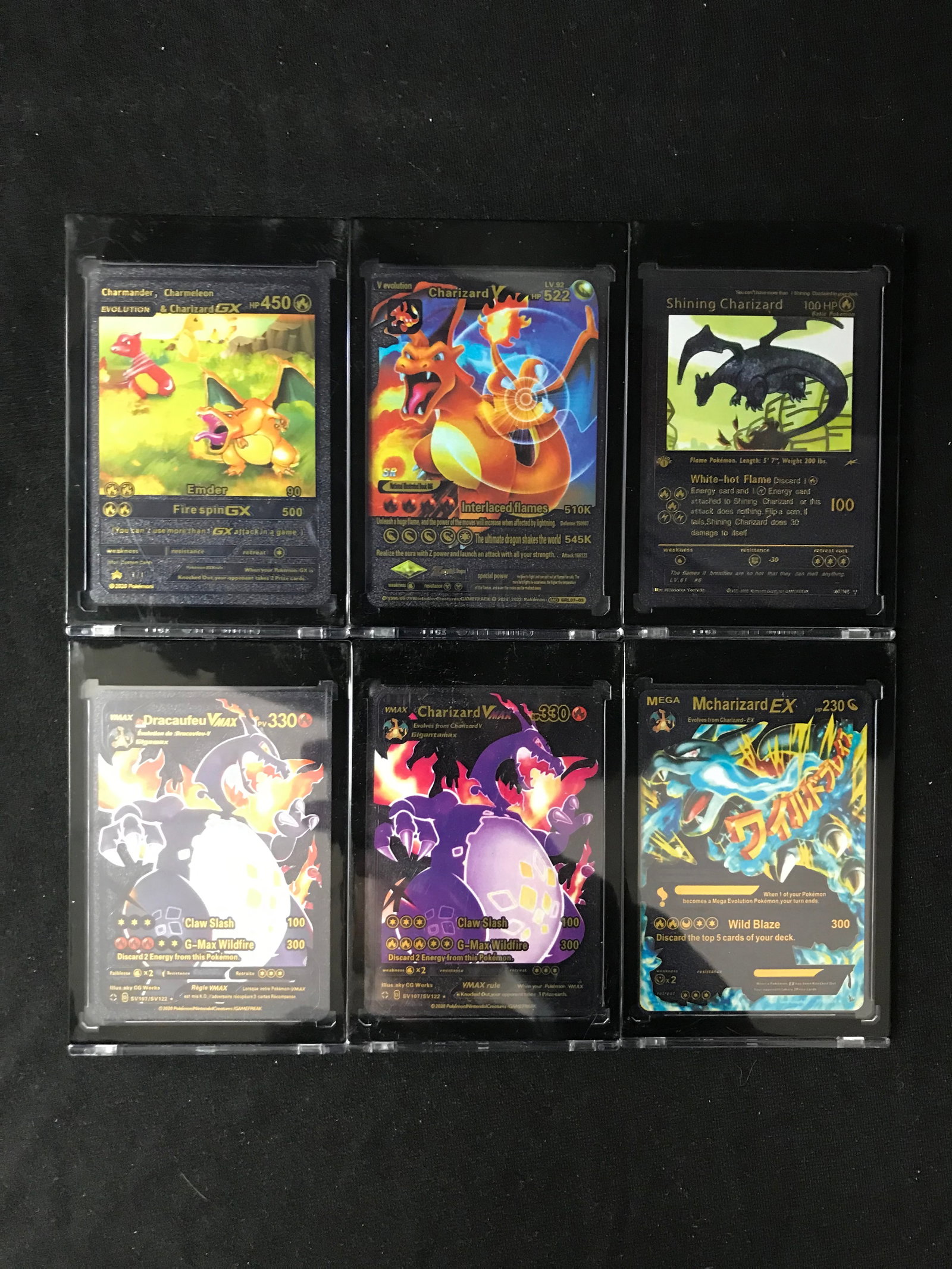 LOT OF 6 POKEMON BLACK FOIL TRADING CARDS: Prices are in Canadian dollars